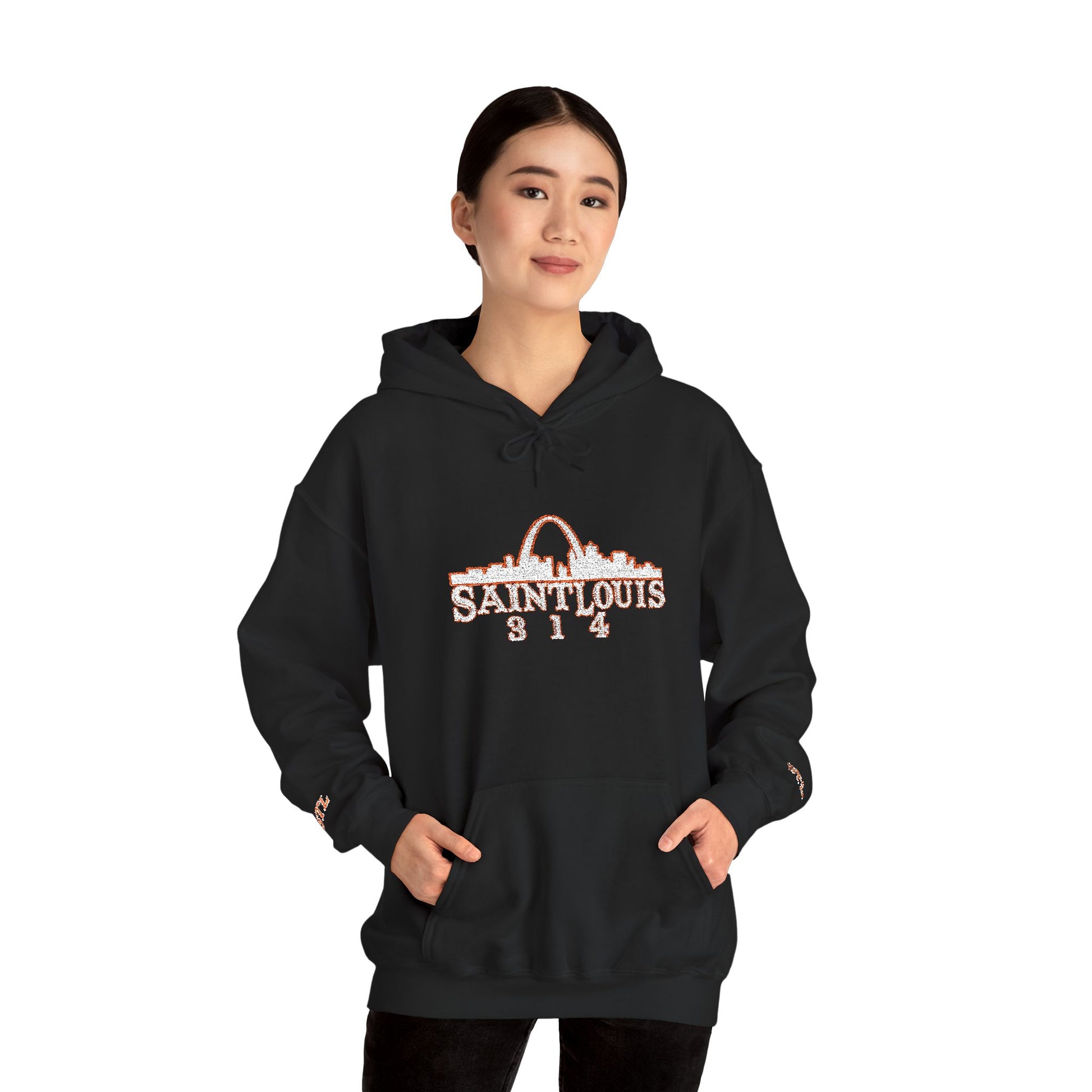 St. Louis Skyline Embroidered Hoodie Printify