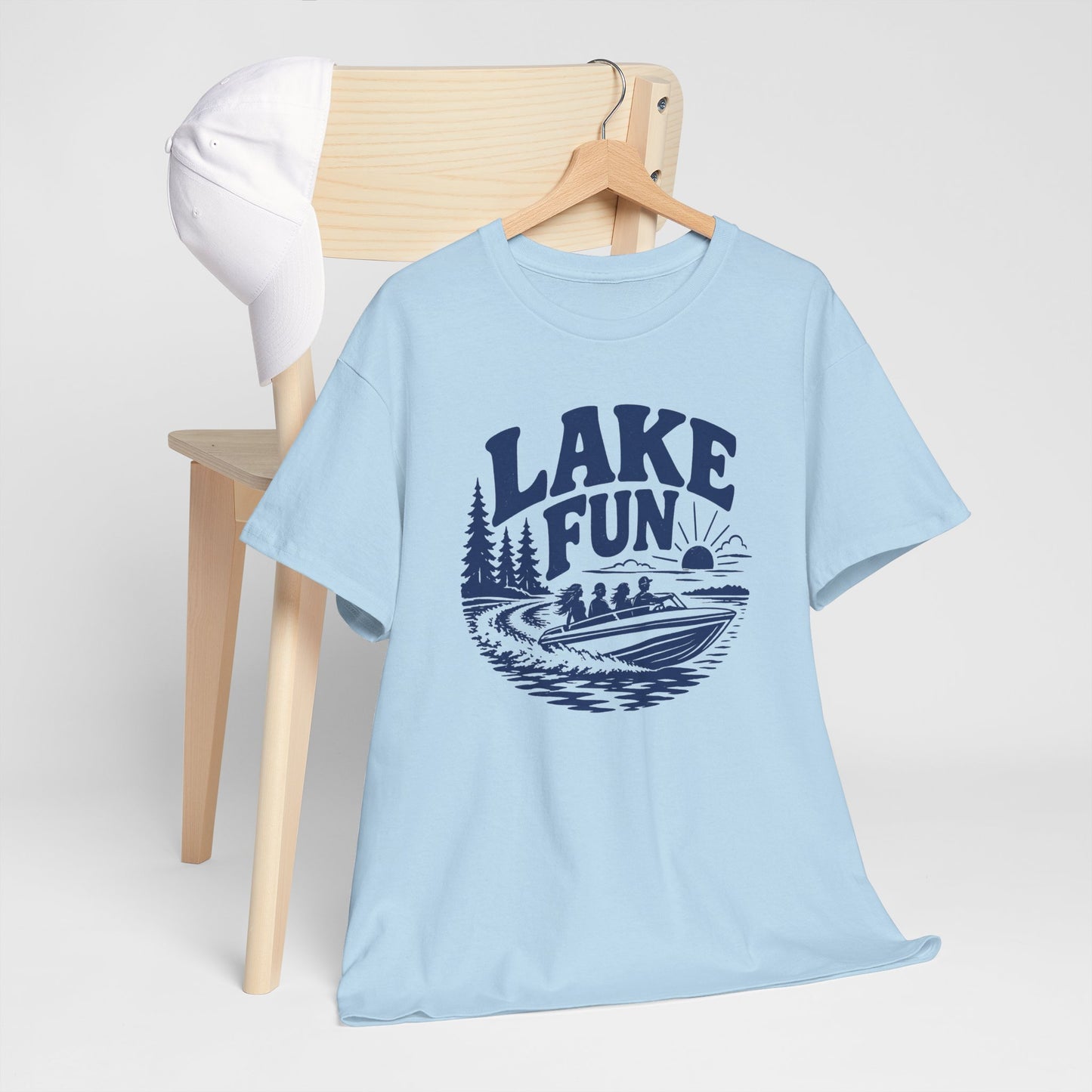 Lake Fun Boat T-Shirt — Vintage Lakeside Summer Tee