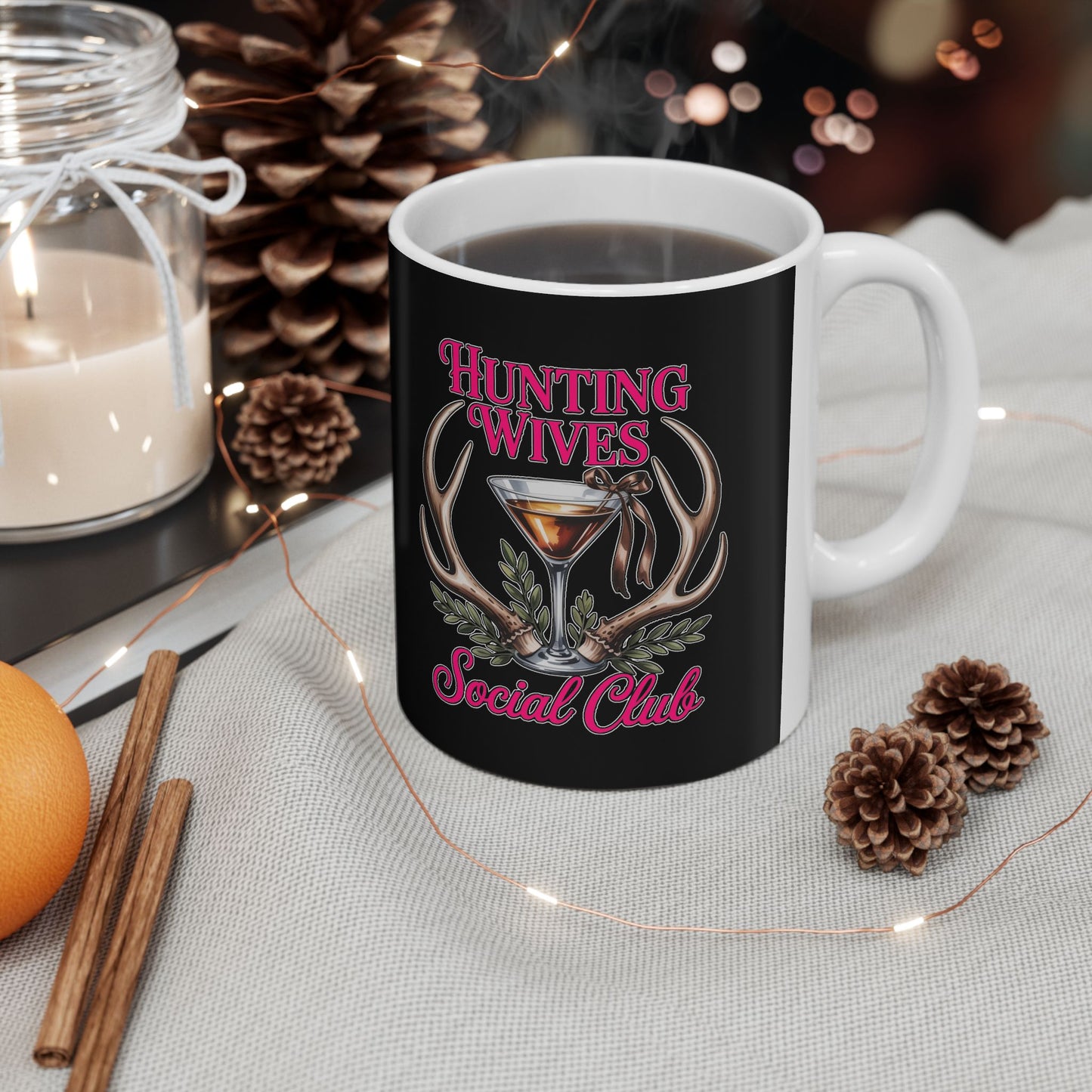 Ceramic Mug, (11oz, 15oz)-Hunting Wives Design