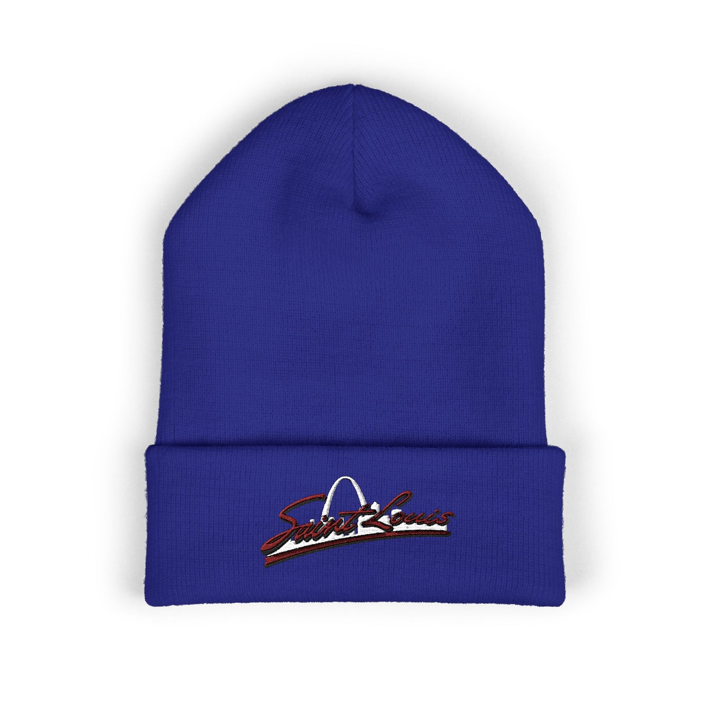 Embroidered Beanie - Saint Louis Red Lettering