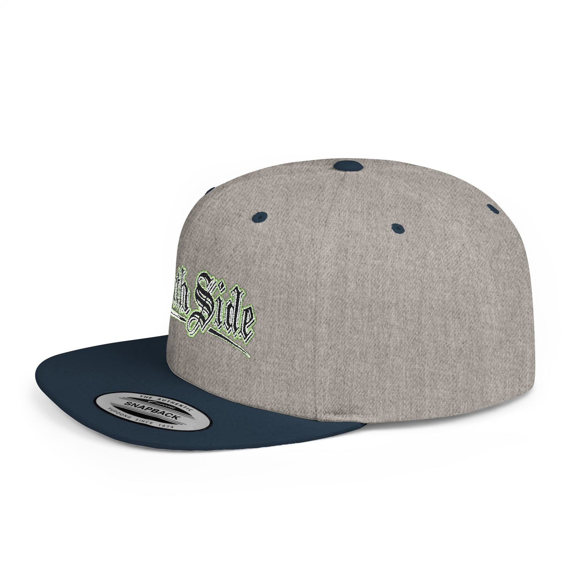 South Side Flat Bill Snapback Green outline Printify