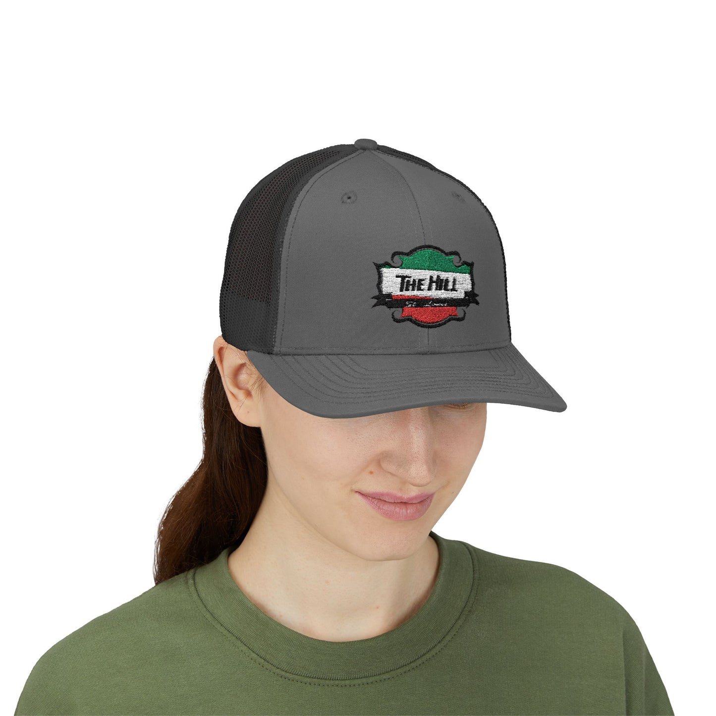 Trucker Cap The Hill St Louis Italian Fare Neighborhood Snapback Hat Printify