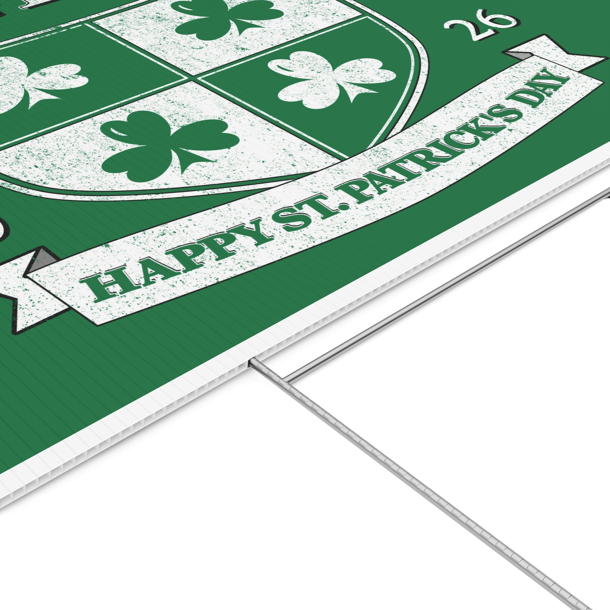 St. Patrick's Day Lawn Sign — "DOGTOWN" Shamrock Crest (2026) Printify