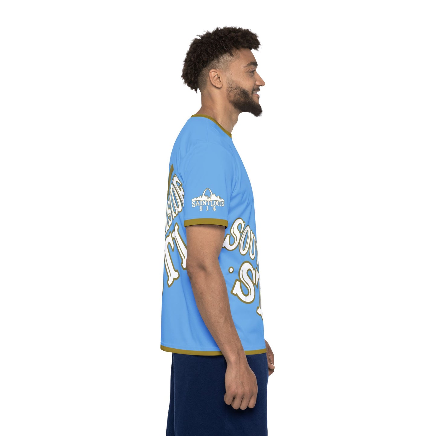Southside STL All Over Print Sport Jersey (Light Blue)– Gold Skyline Edition