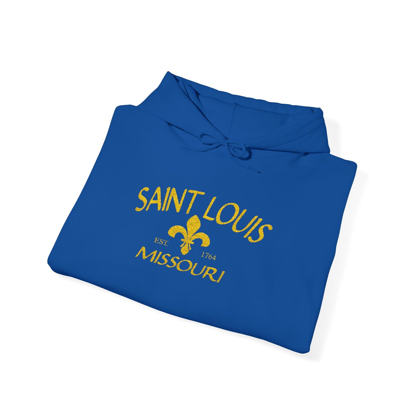 Embroidered Hoodie-Saint Louis Missouri (Yellow Lettering) Printify