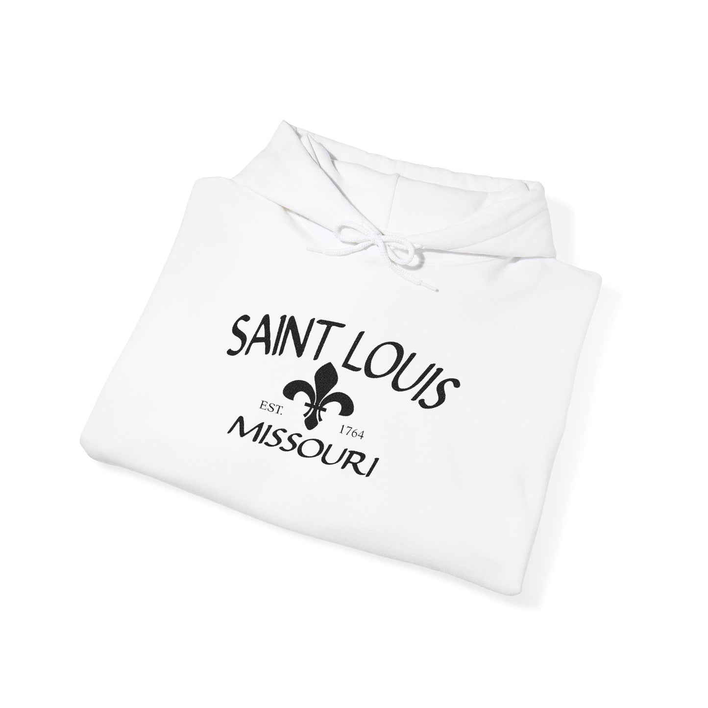 Saint Louis Missouri Embroidered Hoodie (Black Lettering)