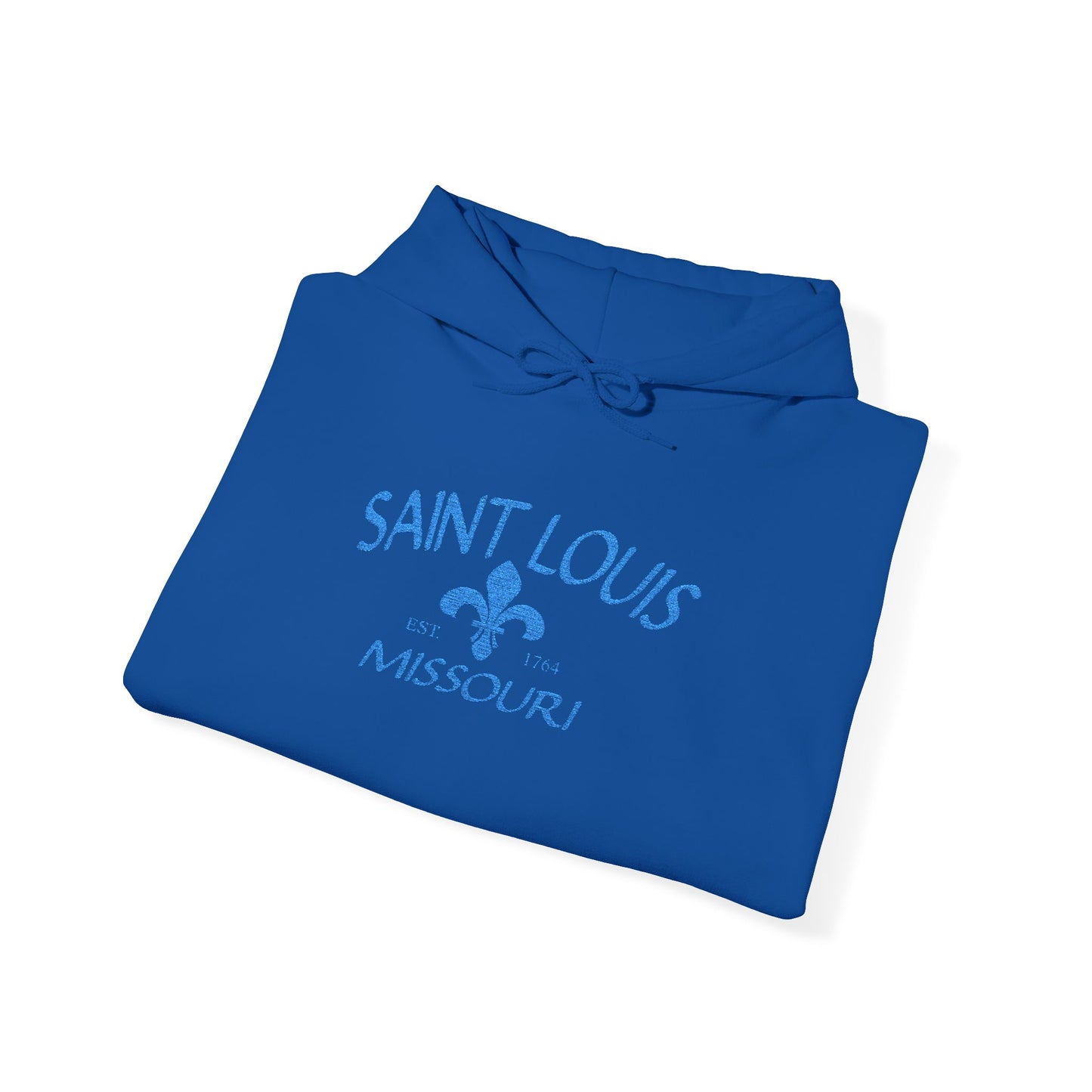 Saint Louis Embroidered Hoodie — Blue Lettering