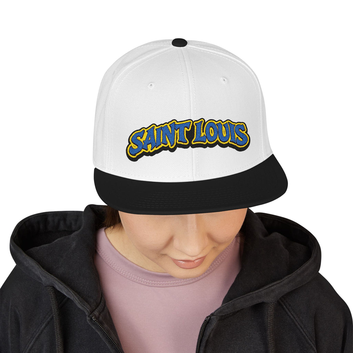 St. Louis Embroidered Snapback Hat — Retro Script Logo Cap