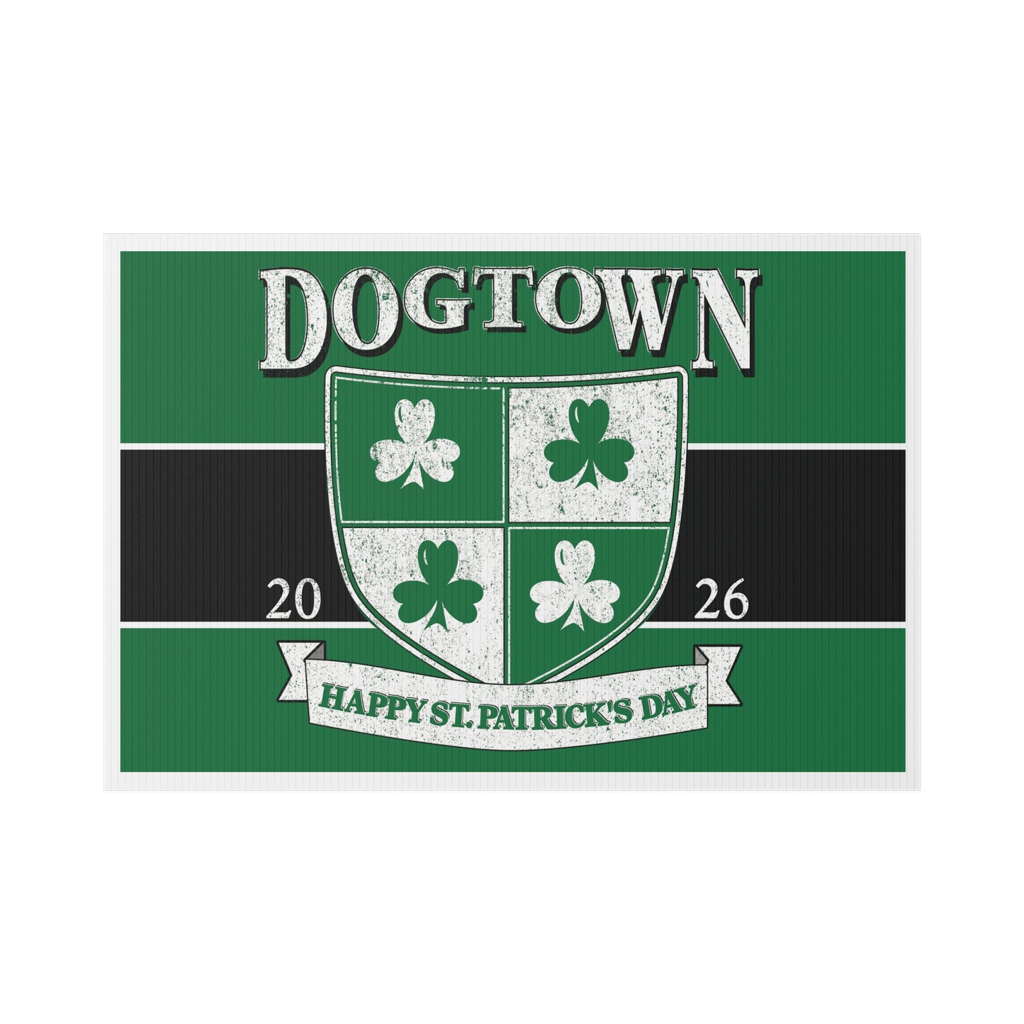 Dogtown St. Patrick’s Day Lawn Sign – Happy St. Patrick’s Day Shamrock Yard Decor 2026