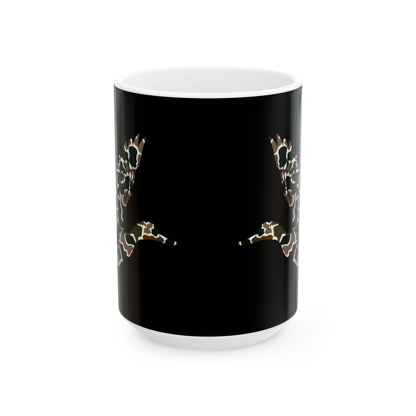 Ceramic Mug, (11oz, 15oz)-Camo Duck Theme