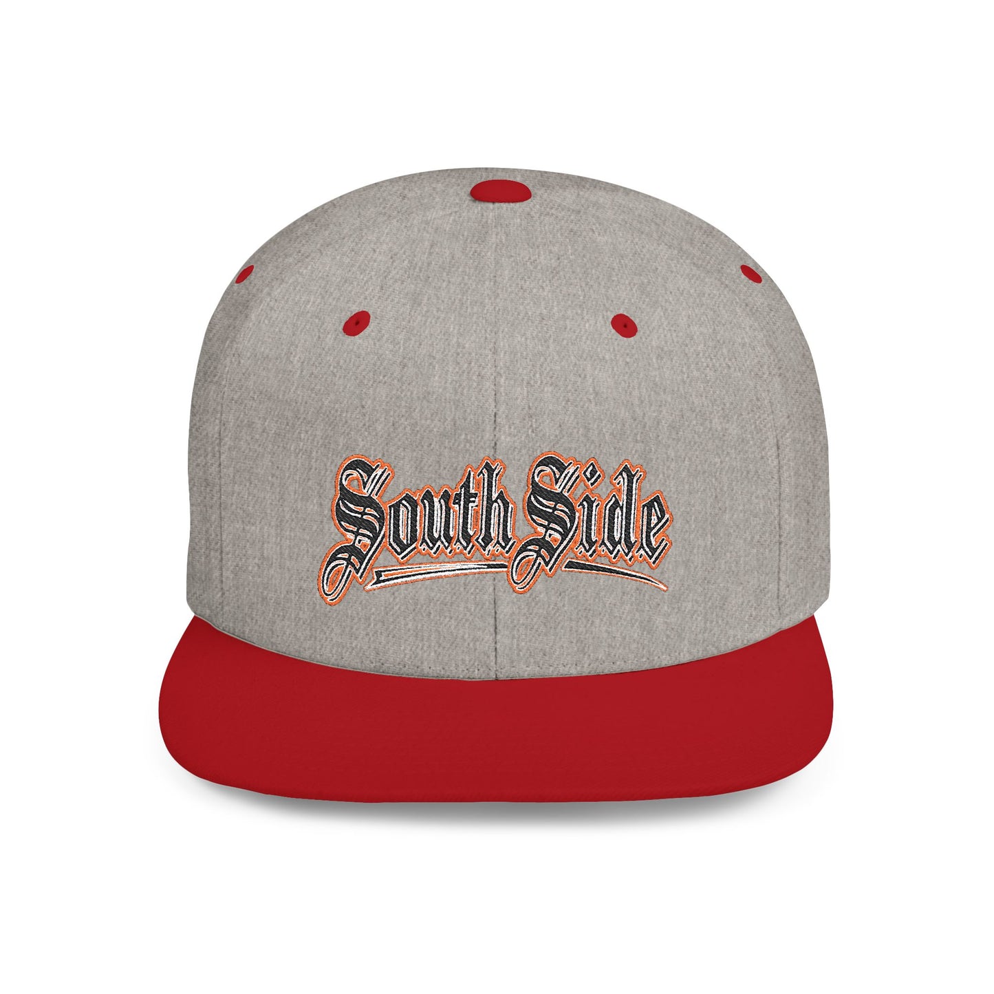 South Side Flat Bill Snapback Dark orange Printify