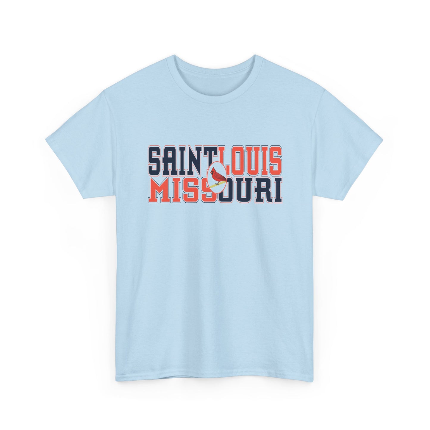 Saint Louis Tee in Red and Blue Lettering