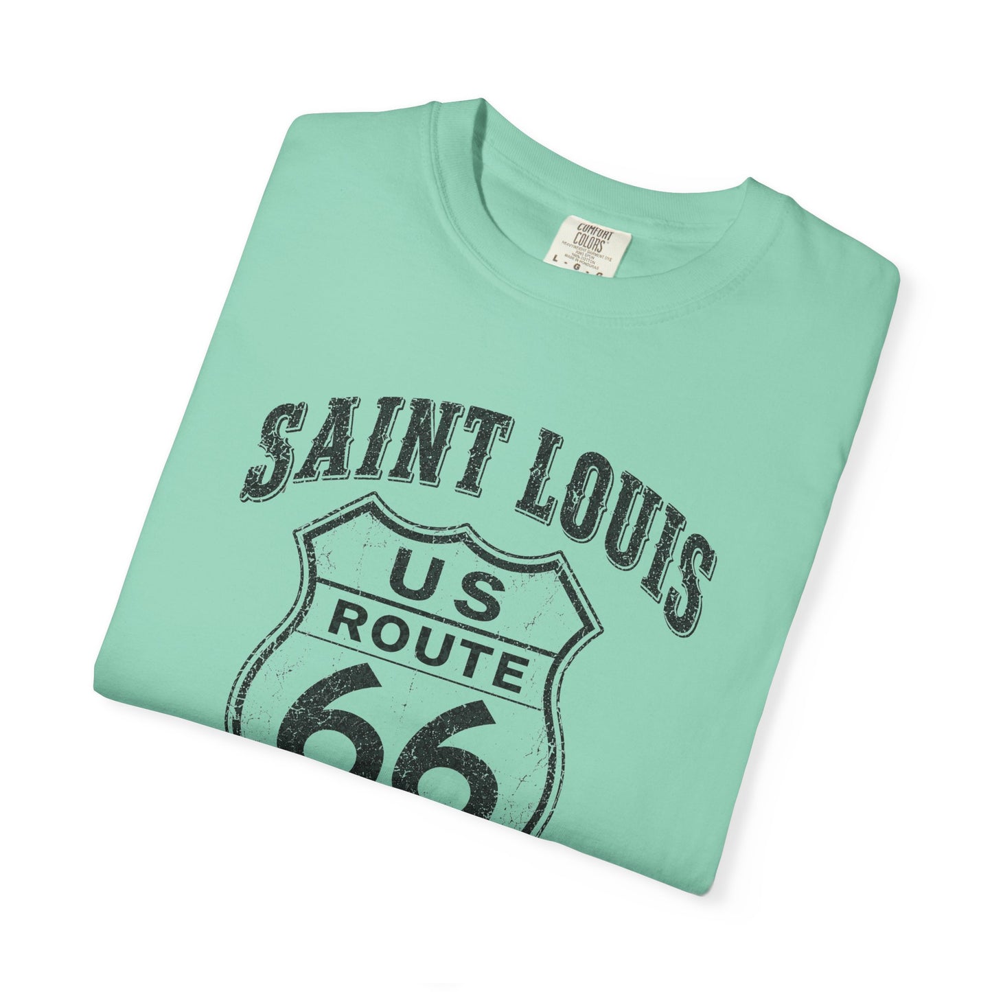 Route 66 Saint Louis Missouri T-Shirt — Vintage Road Trip Tee⚠️ Contains AI-generated models