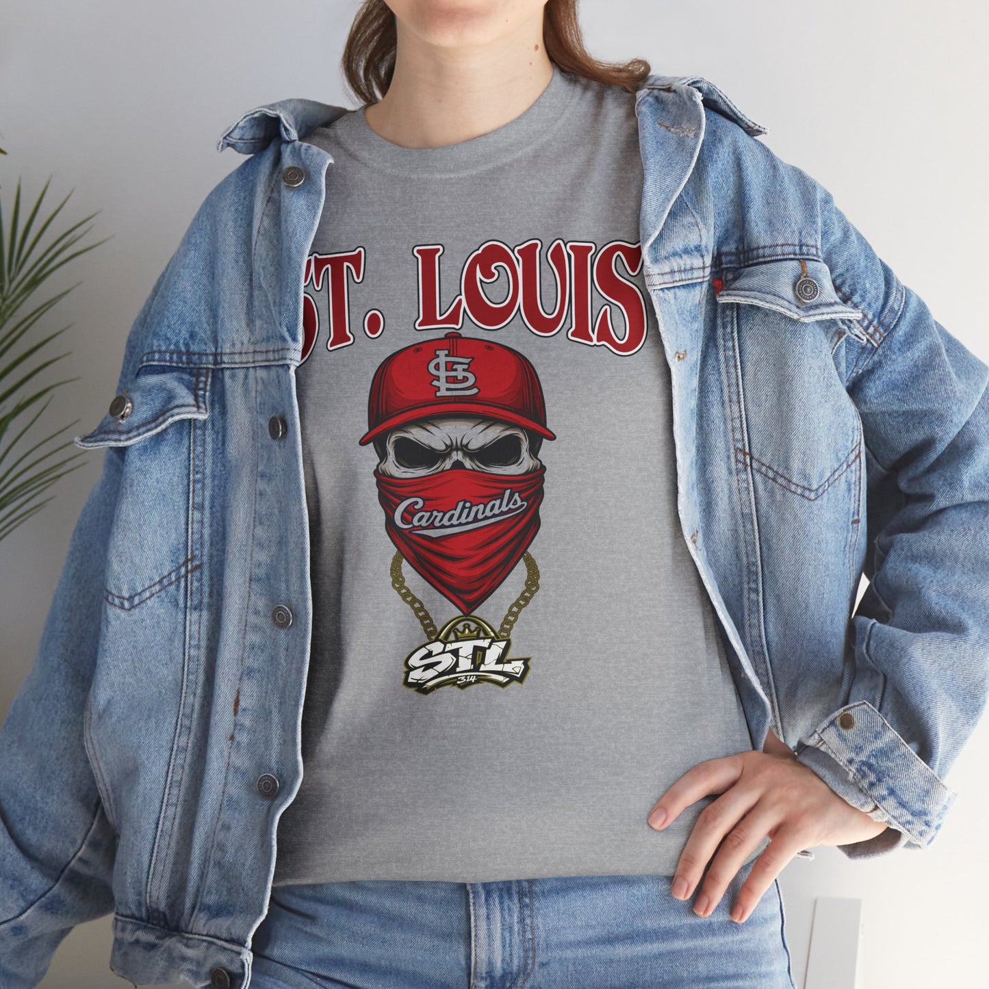 St. Louis Cardinals Masked Fan T-Shirt — STL Baseball Tee ⚠️ Contains AI-generated models