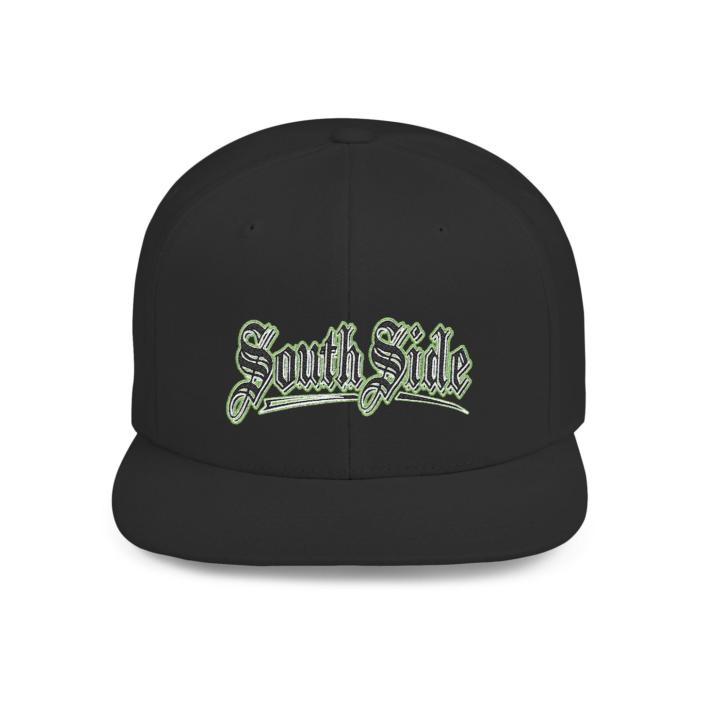 South Side Flat Bill Snapback Green outline Printify
