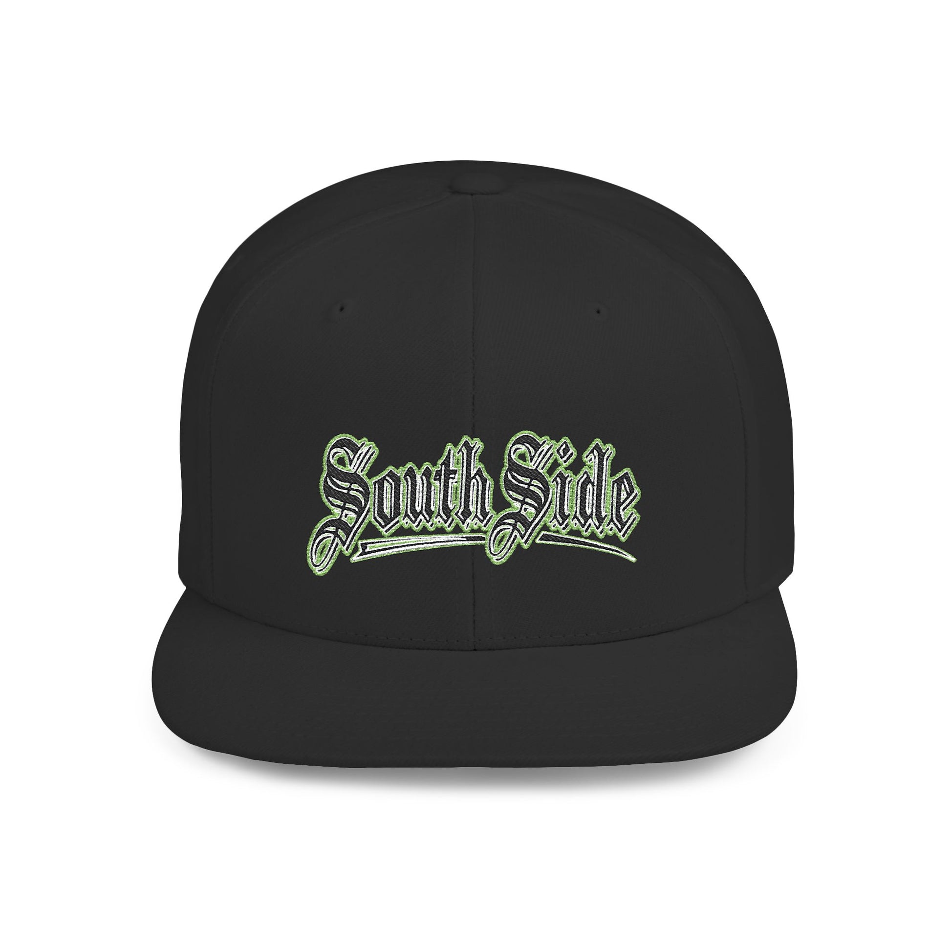 South Side Flat Bill Snapback Green outline Printify