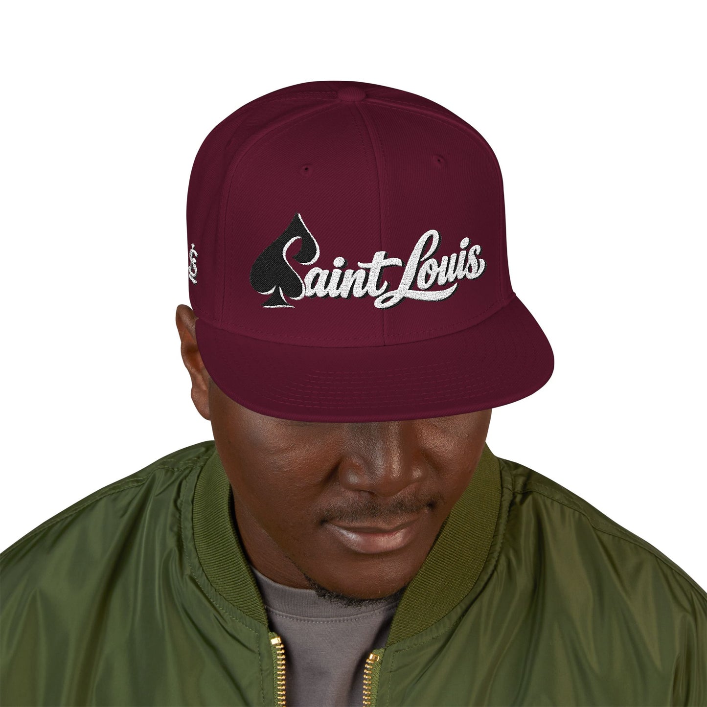 Embroidered 'Saint Louis' Snapback Hat