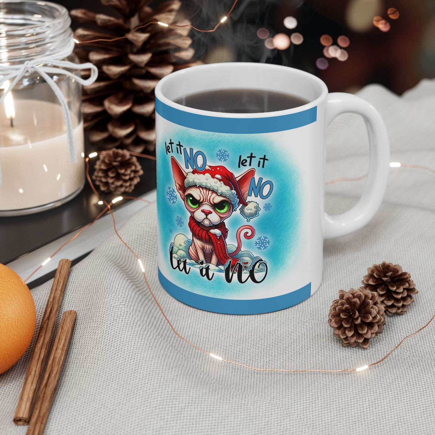 Ceramic Mug - Let it No Funny Cat Christmas Mug