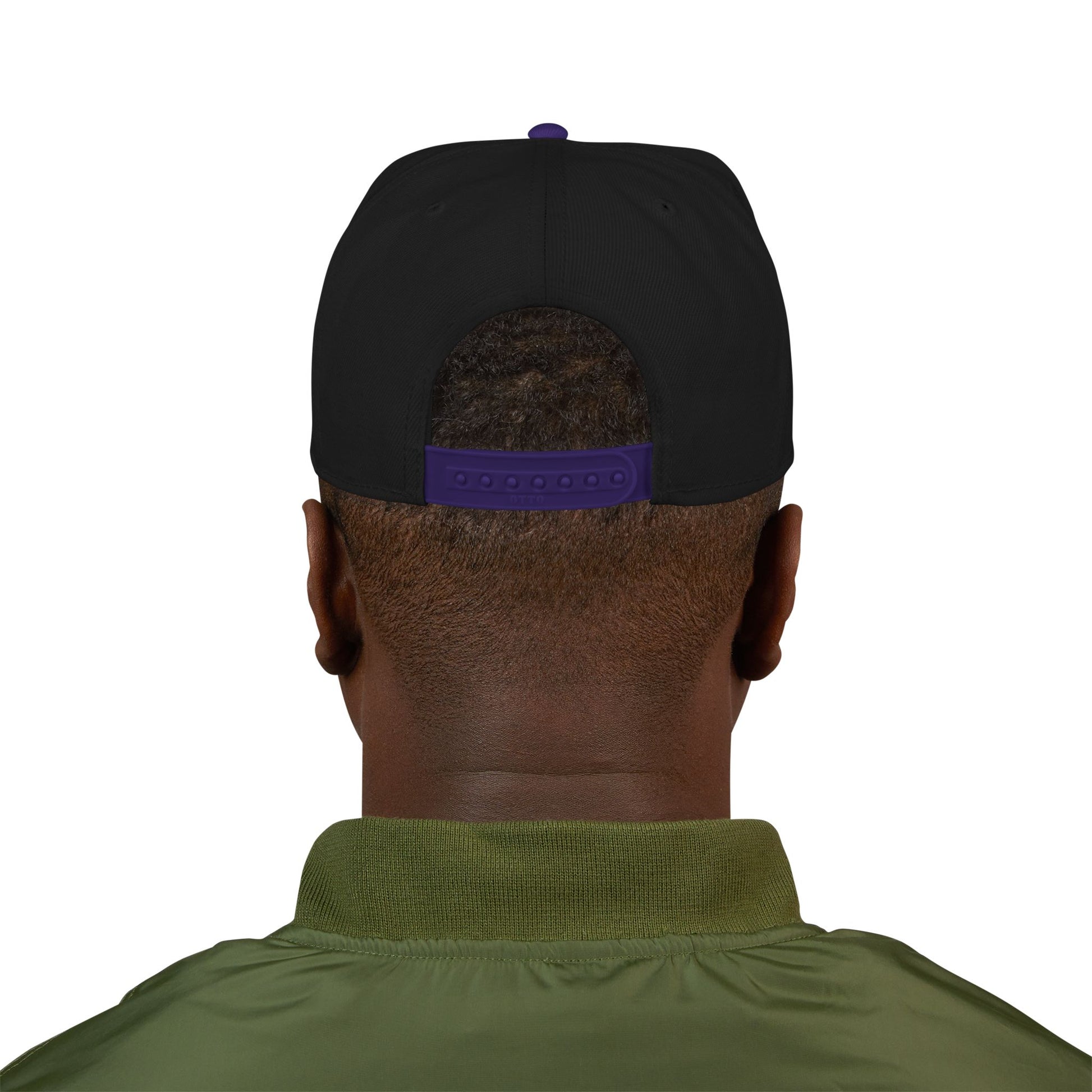 Embroidered Snapback Hat - Saint Louis - White and Gold Lettering Printify