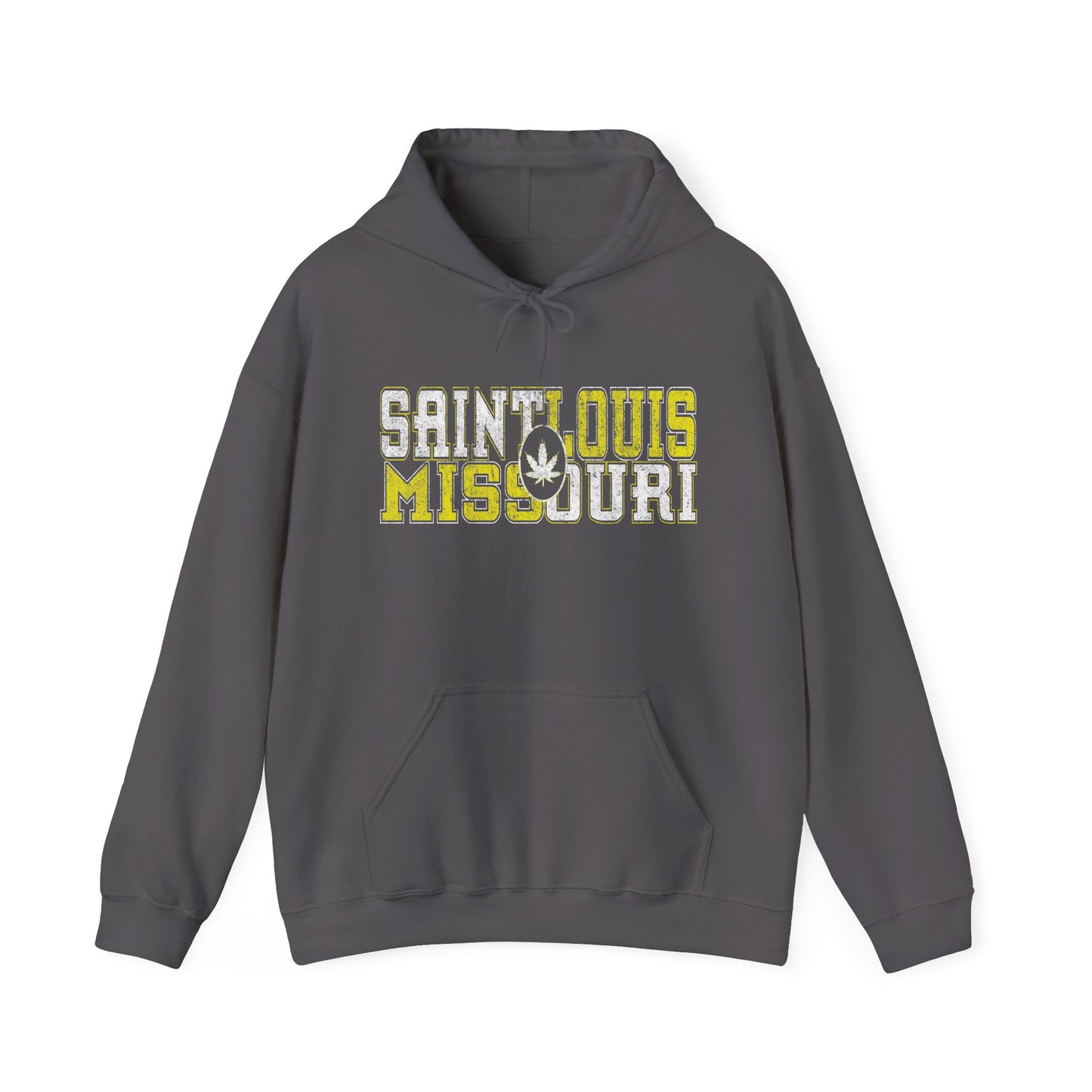 Saint Louis Missouri Hoodie – Retro Collegiate Design with Leaf Emblem