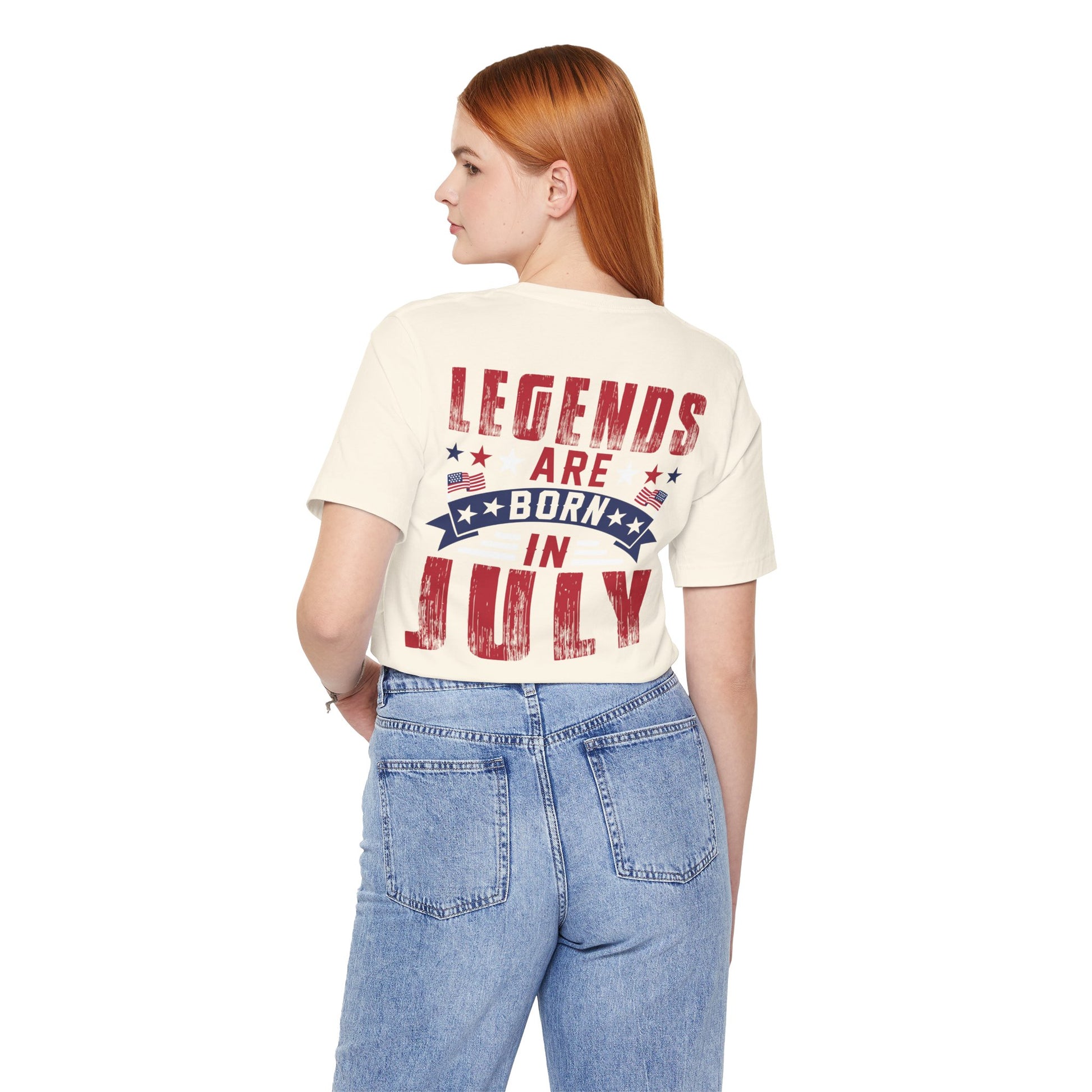 Legends Are Born in July Unisex Jersey Short Sleeve Tee Printify