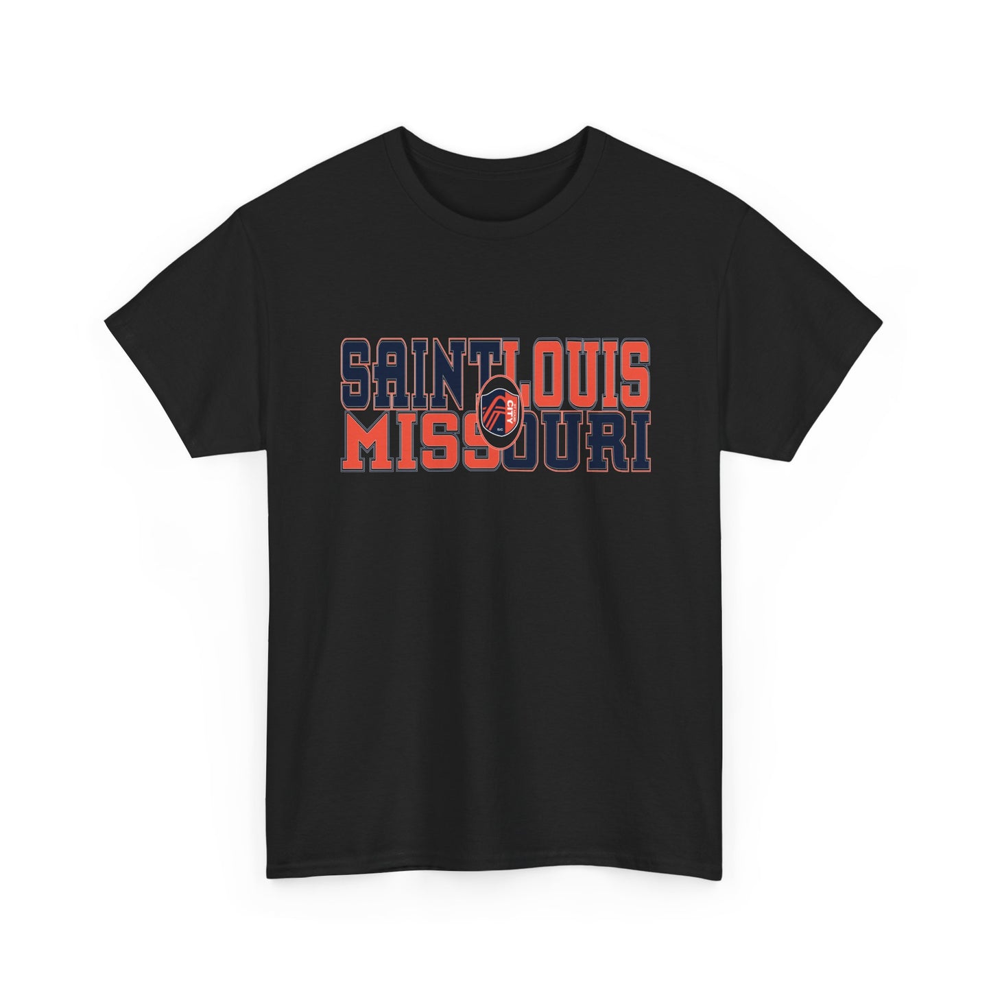 Saint Louis Missouri Tee in Blue and Red Font