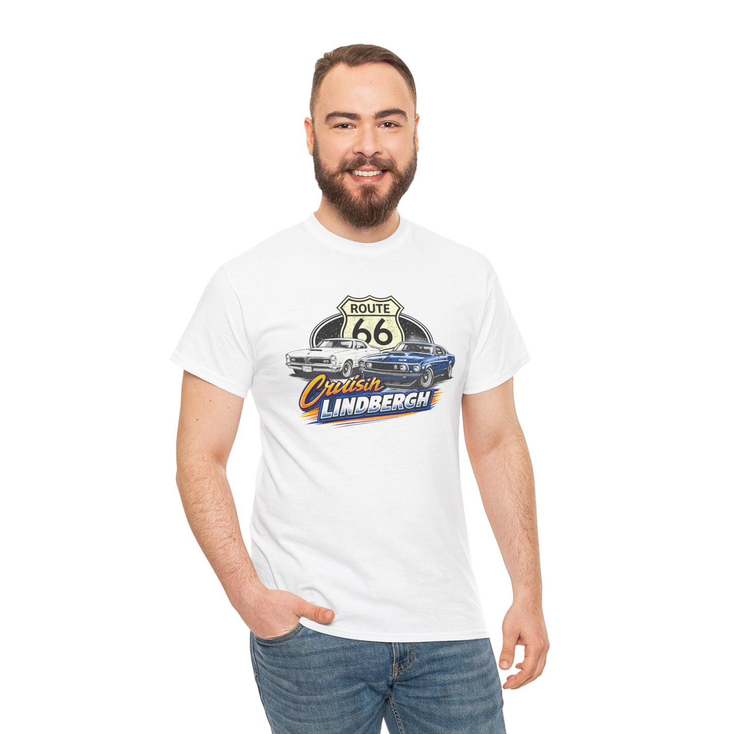 Route 66 Cruiser Tee — Classic Car "Cruising Lindbergh" T-Shirt