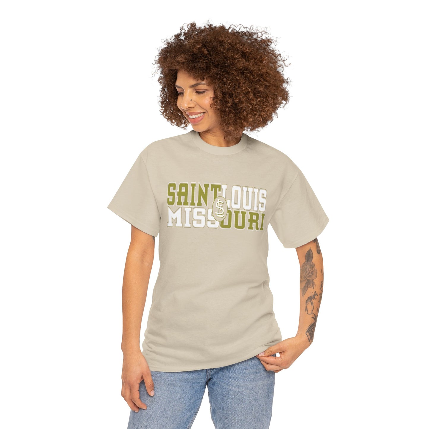 St Louis Missouri Gold & White Unisex Tee