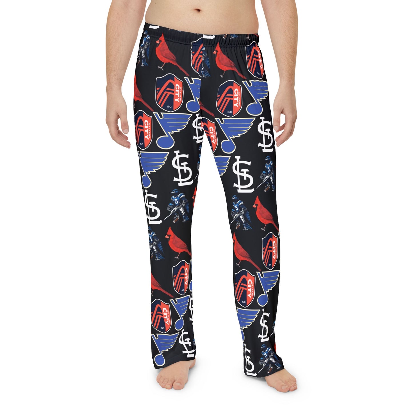 Pajama Pants - St Louis Sports Design in Black Printify