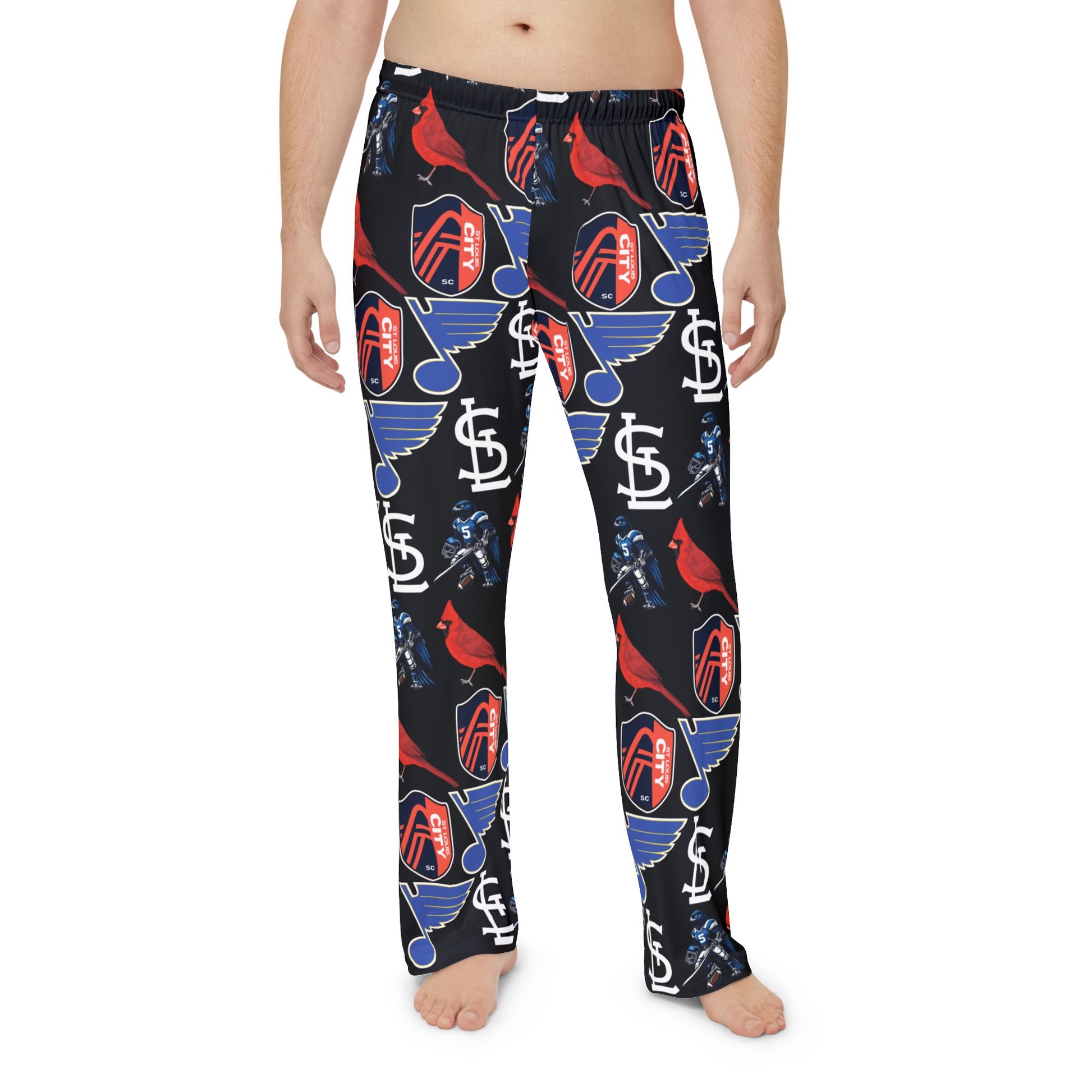 Pajama Pants - St Louis Sports Design in Black Printify