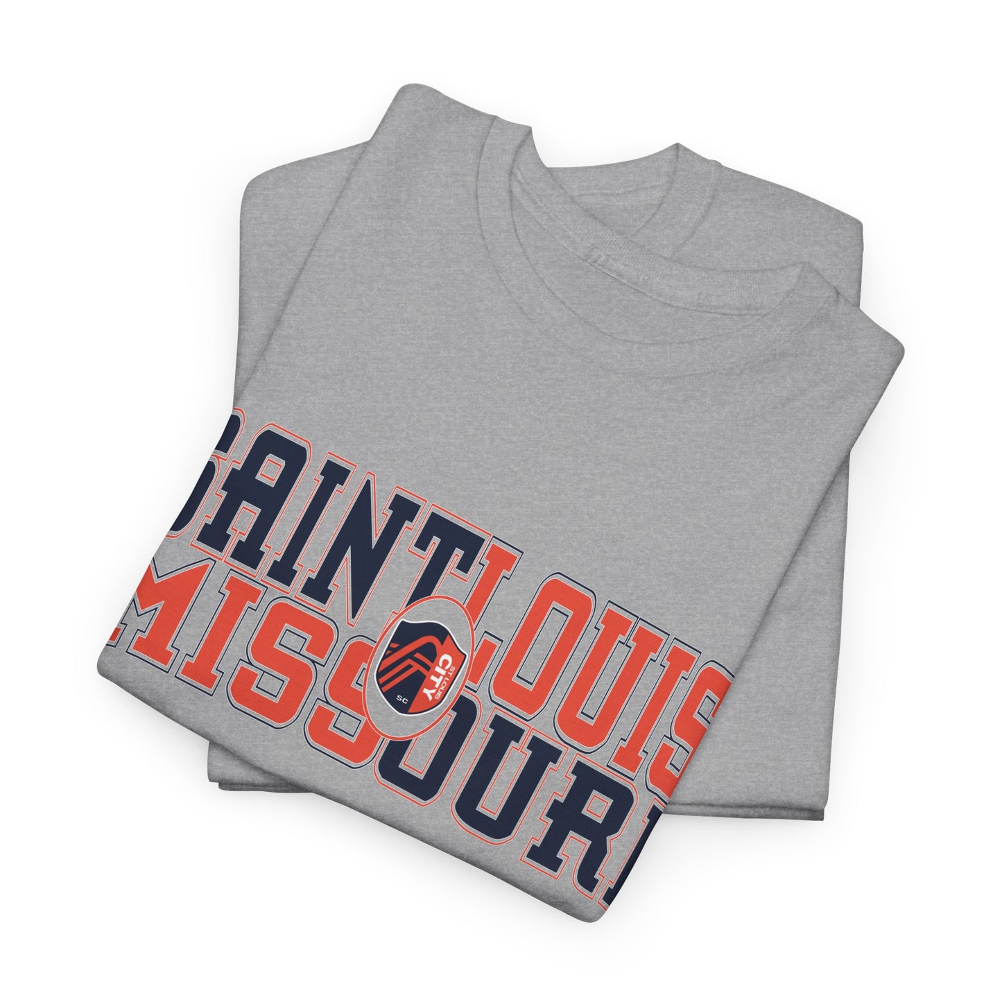 Saint Louis Missouri Tee in Blue and Red Font