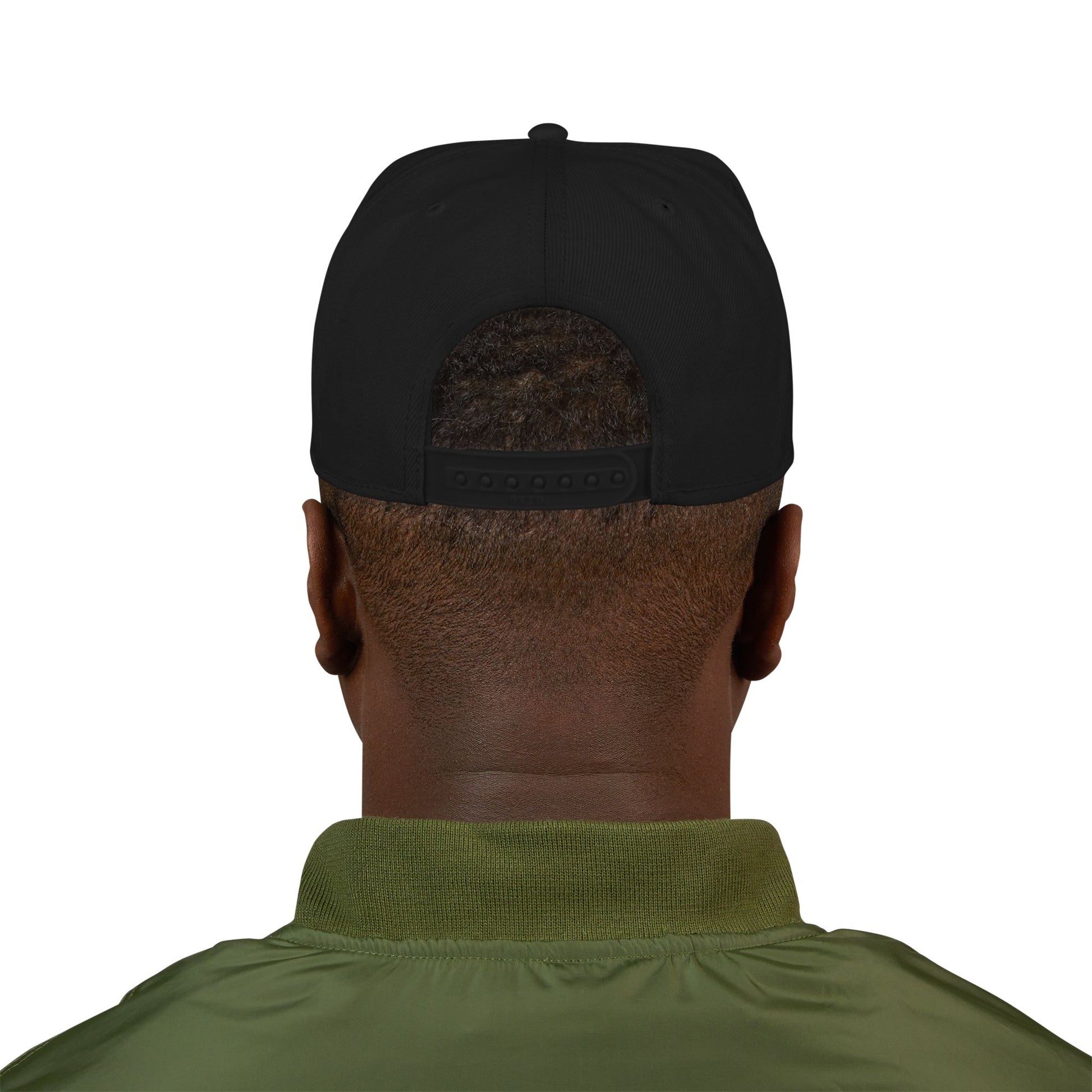 Embroidered Snapback Hat - Saint Louis - White and Gold Lettering Printify