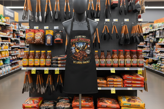 St. Louis Pork Steaks BBQ Apron — "I Like My Pork Steaks" Grilling Apron