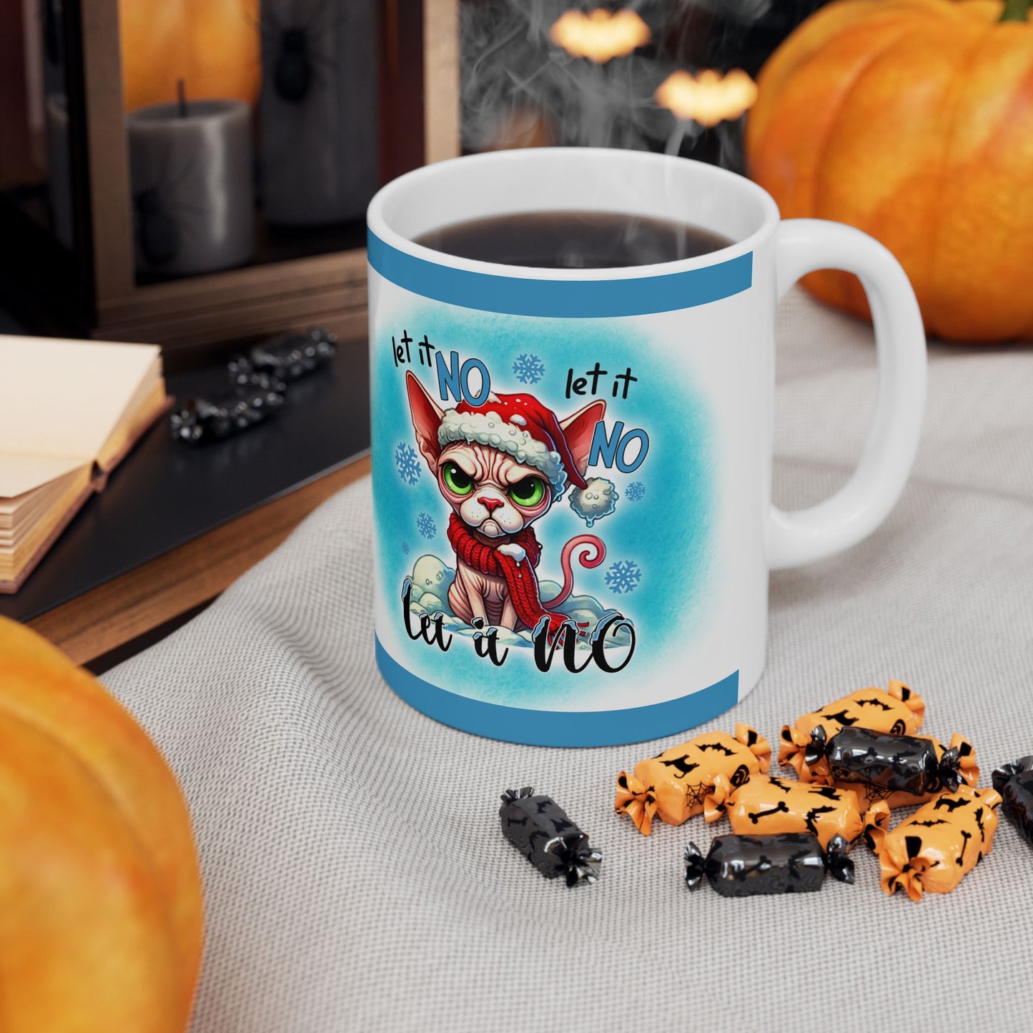 Ceramic Mug - Let it No Funny Cat Christmas Mug