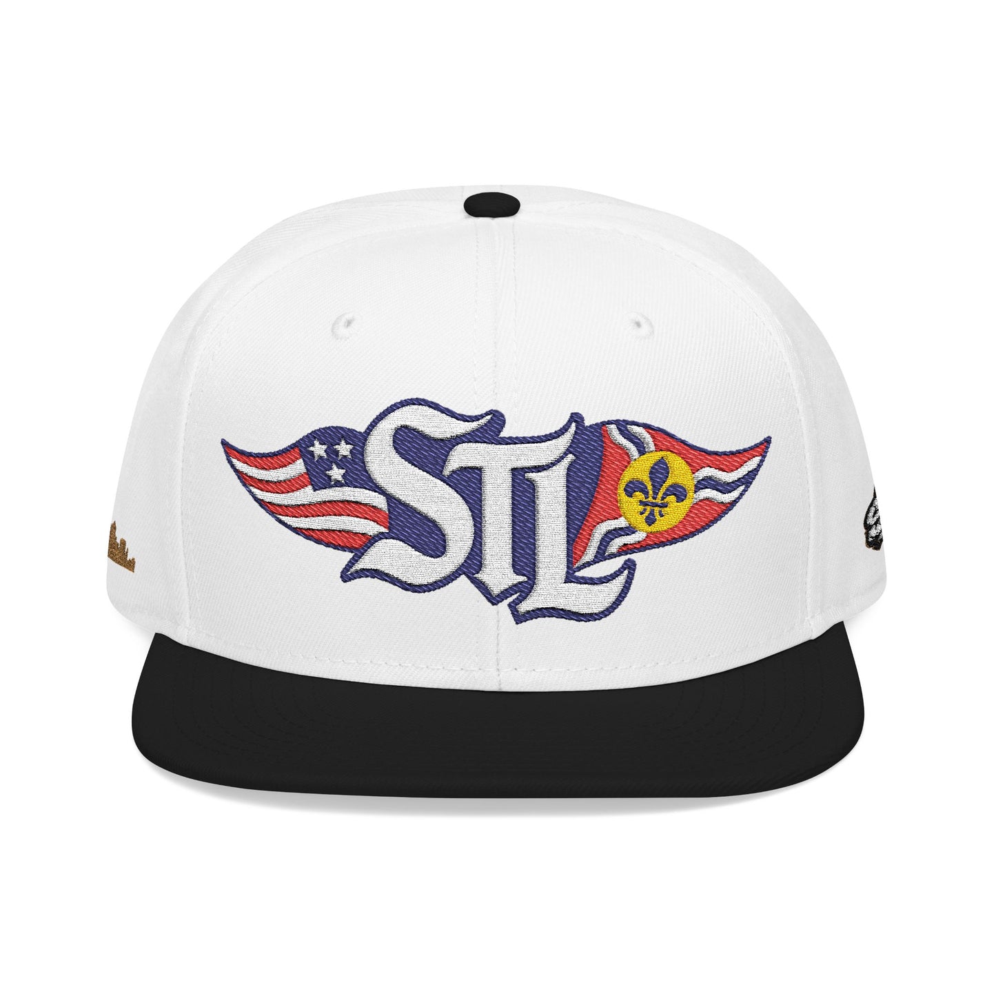 Otto 125‑978 STL Pride Embroidered Hat – Saint Louis Flag, American Flag & Gold Skyline