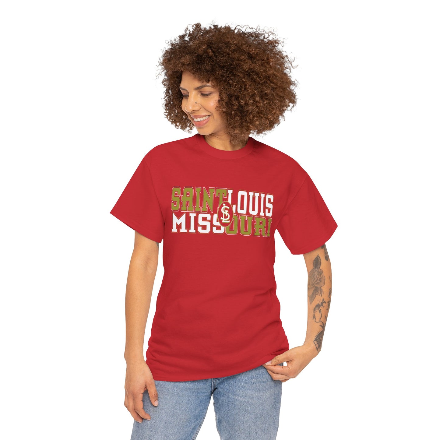 St Louis Missouri Gold & White Unisex Tee