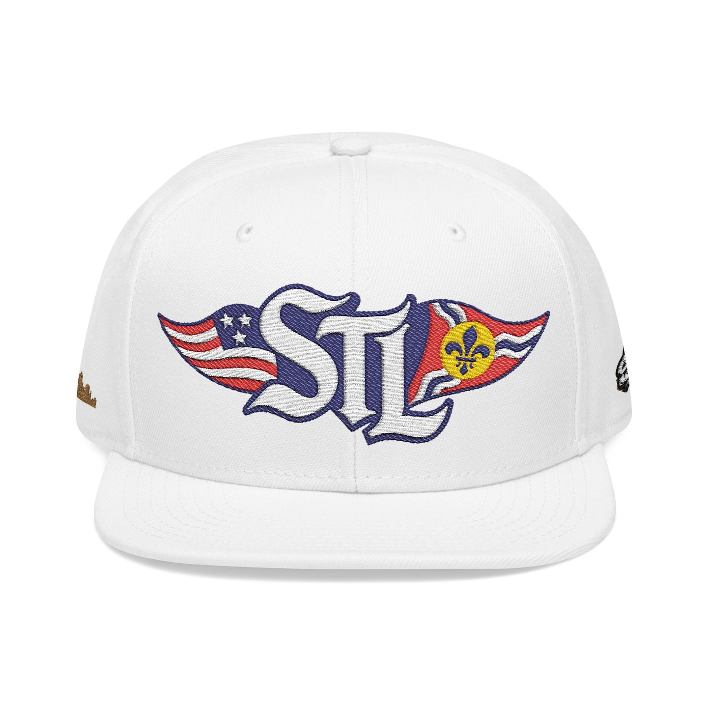Otto 125‑978 STL Pride Embroidered Hat – Saint Louis Flag, American Flag & Gold Skyline