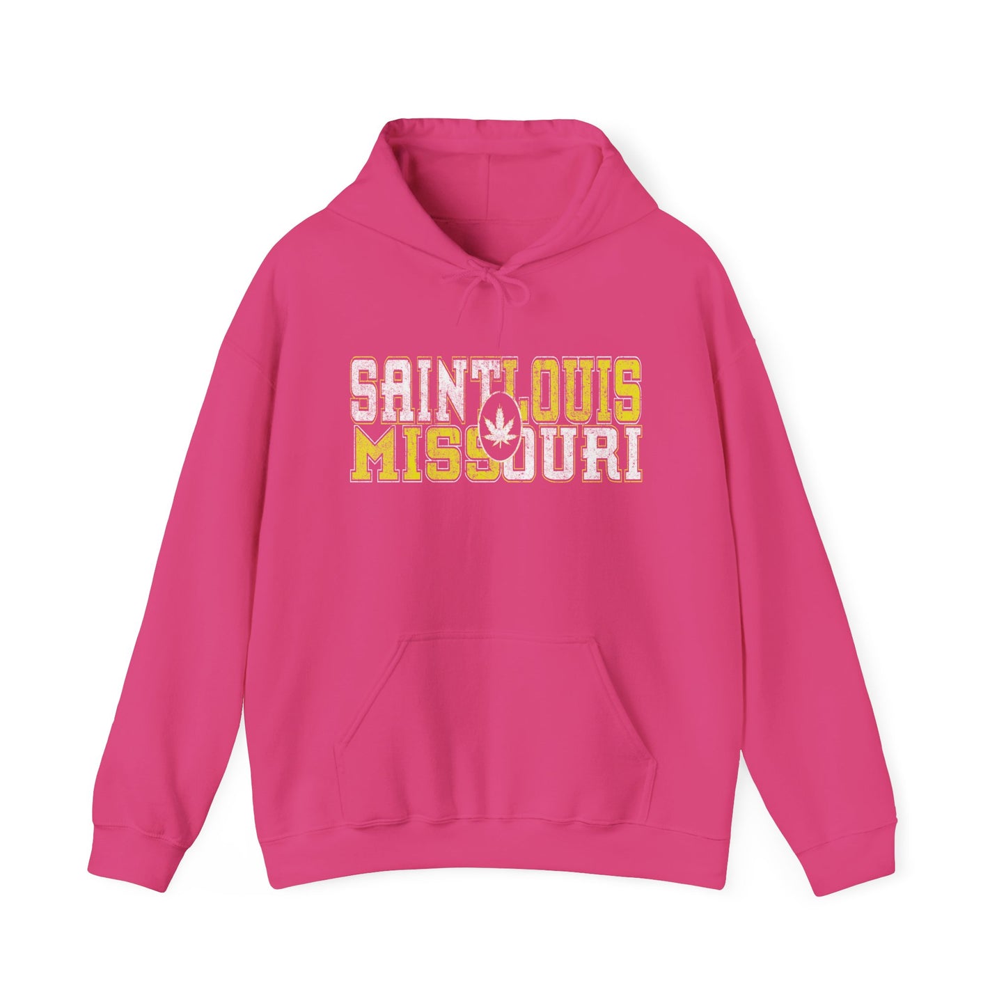 Saint Louis Missouri Hoodie – Retro Collegiate Design with Leaf Emblem