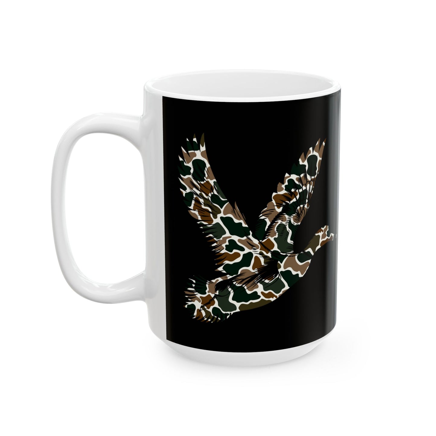 Ceramic Mug, (11oz, 15oz)-Camo Duck Theme