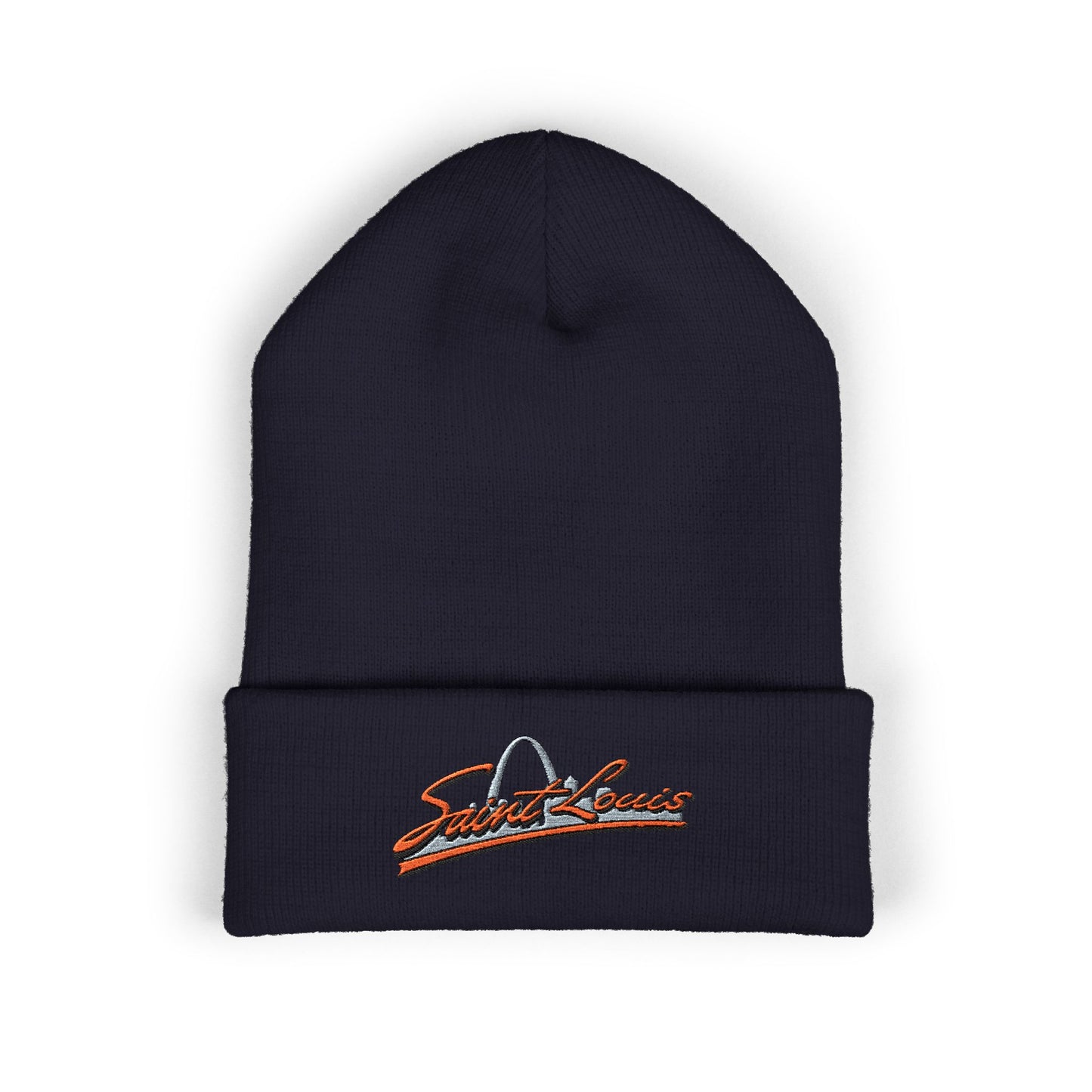 Embroidered Beanie- Saint Louis Orange Lettering