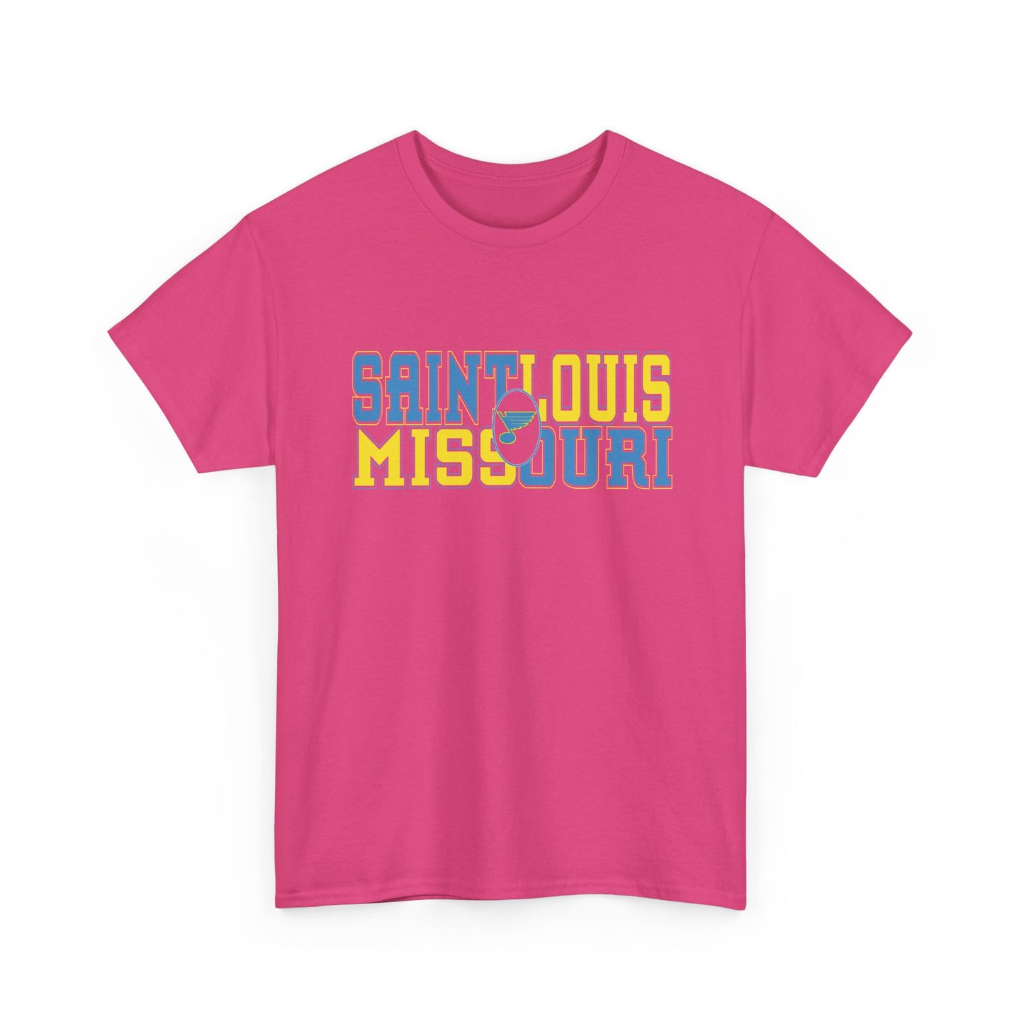 Saint Louis Missouri Tee in Blue & Gold Font