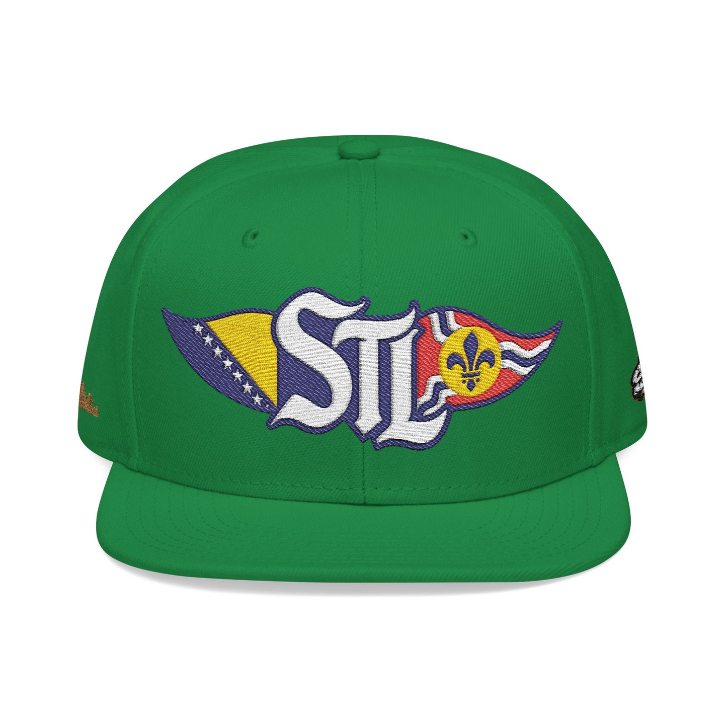 Embroidered Snapback Hat — Saint Louis-Bosnia flag Logo