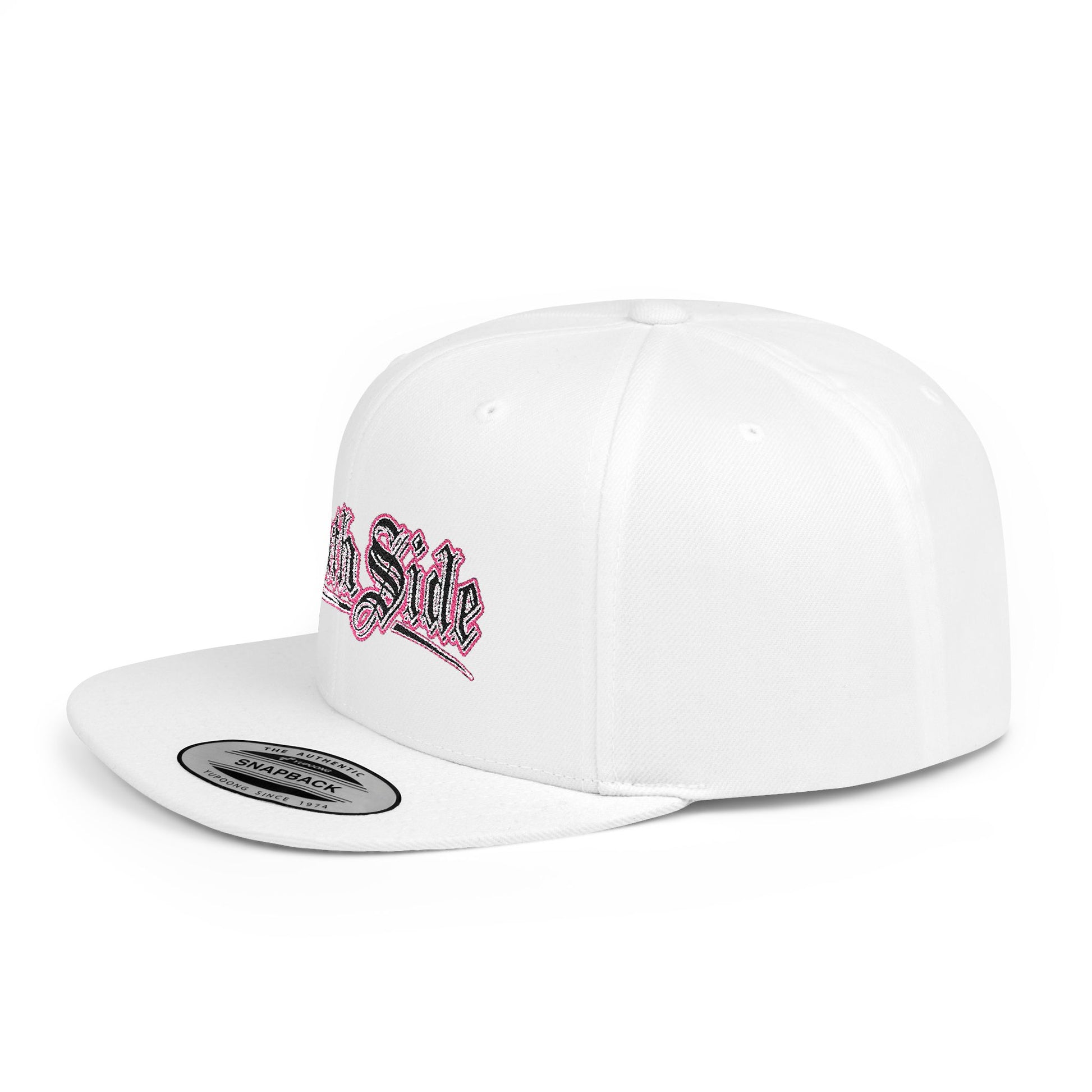 South Side Flat Bill Snapback Pink outline Printify