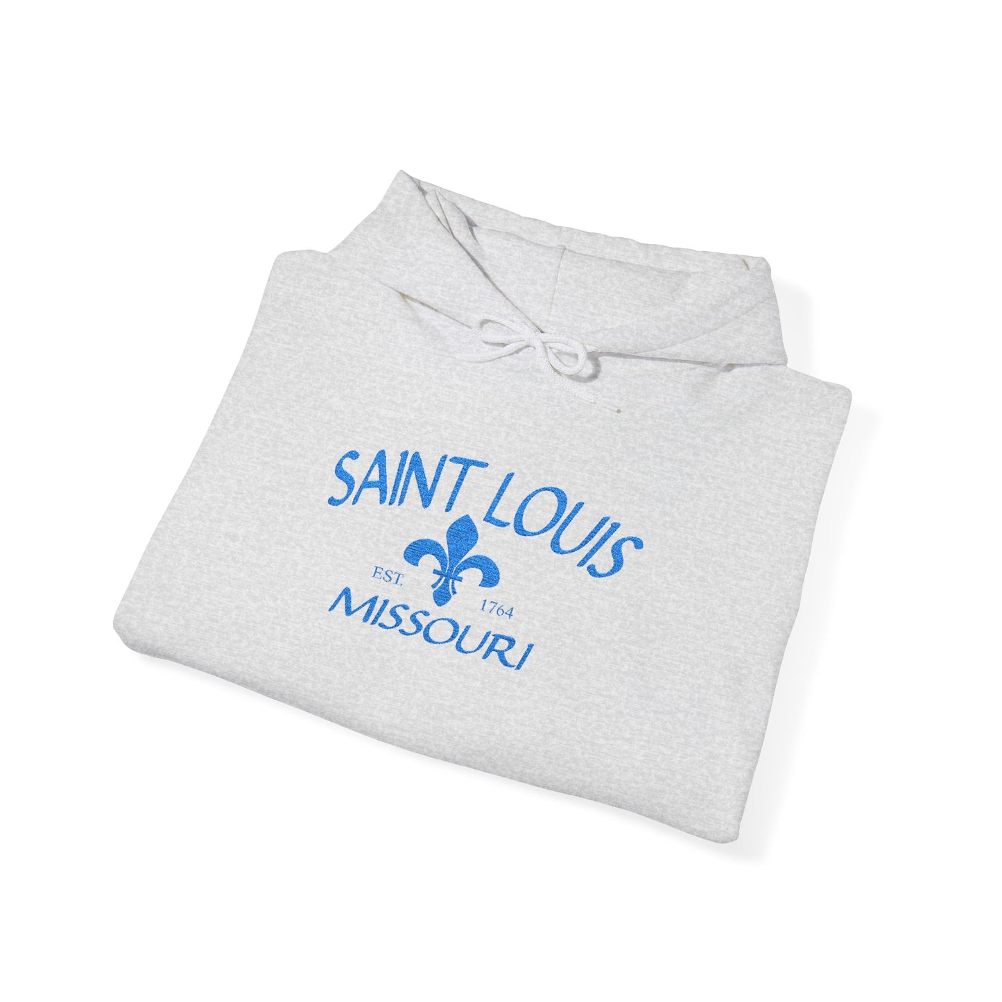 Saint Louis Embroidered Hoodie — Blue Lettering