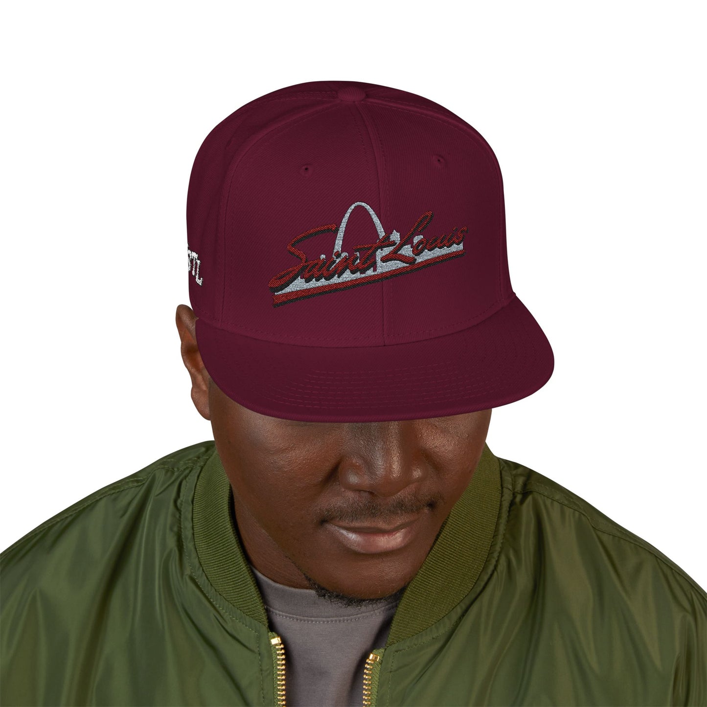 Embroidered Snapback-Full Front Saint Louis Logo Printify