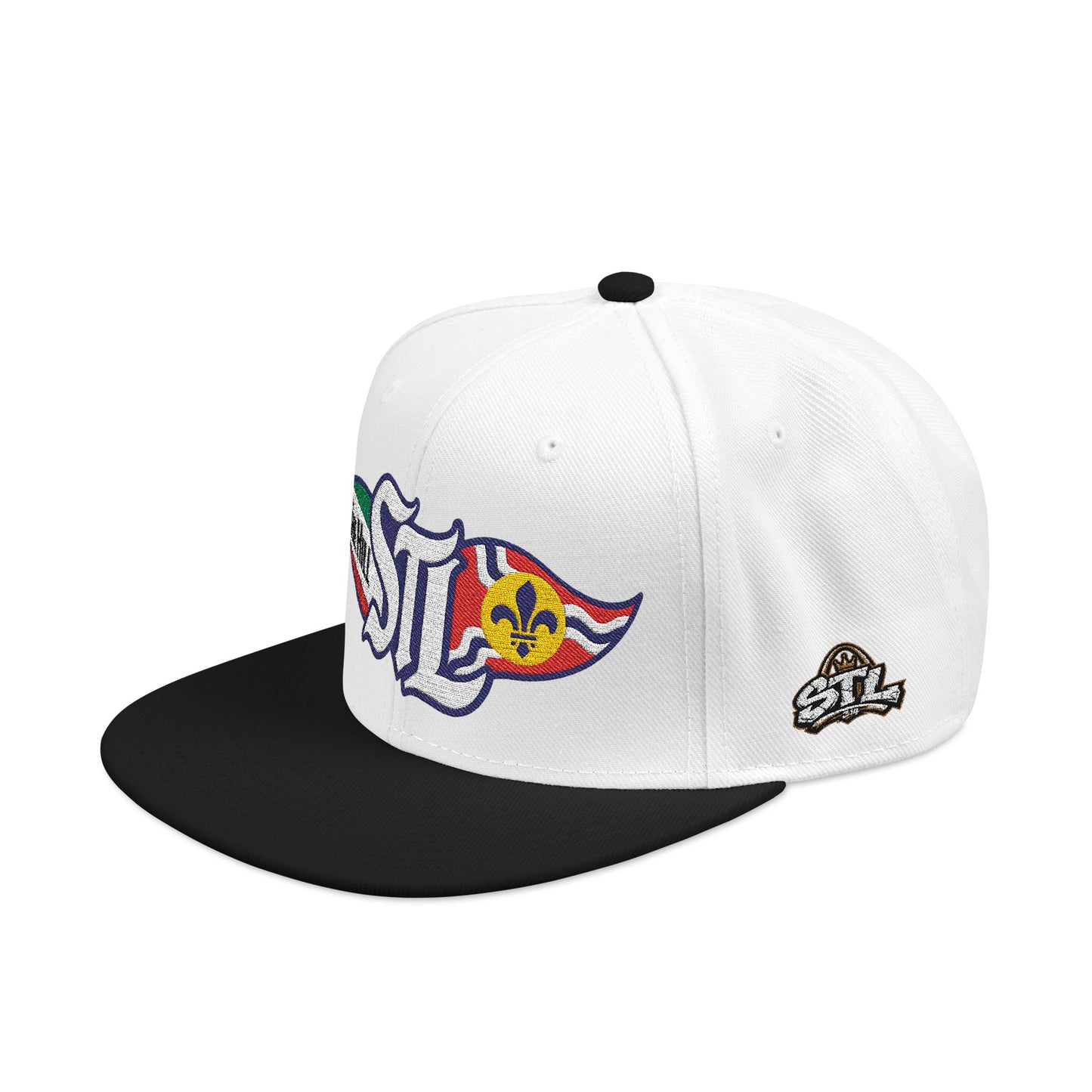 Embroidered Snapback Hat — STL Logo with The Hill Flag  and Saint Louis Flag