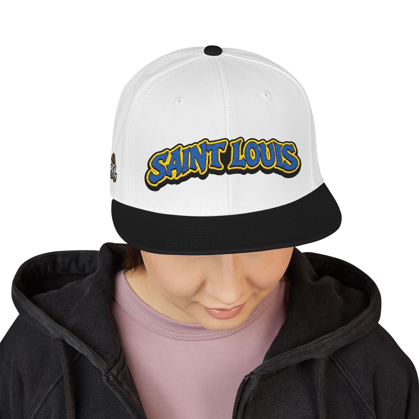 St. Louis Embroidered Snapback Hat — Retro Script Logo Cap