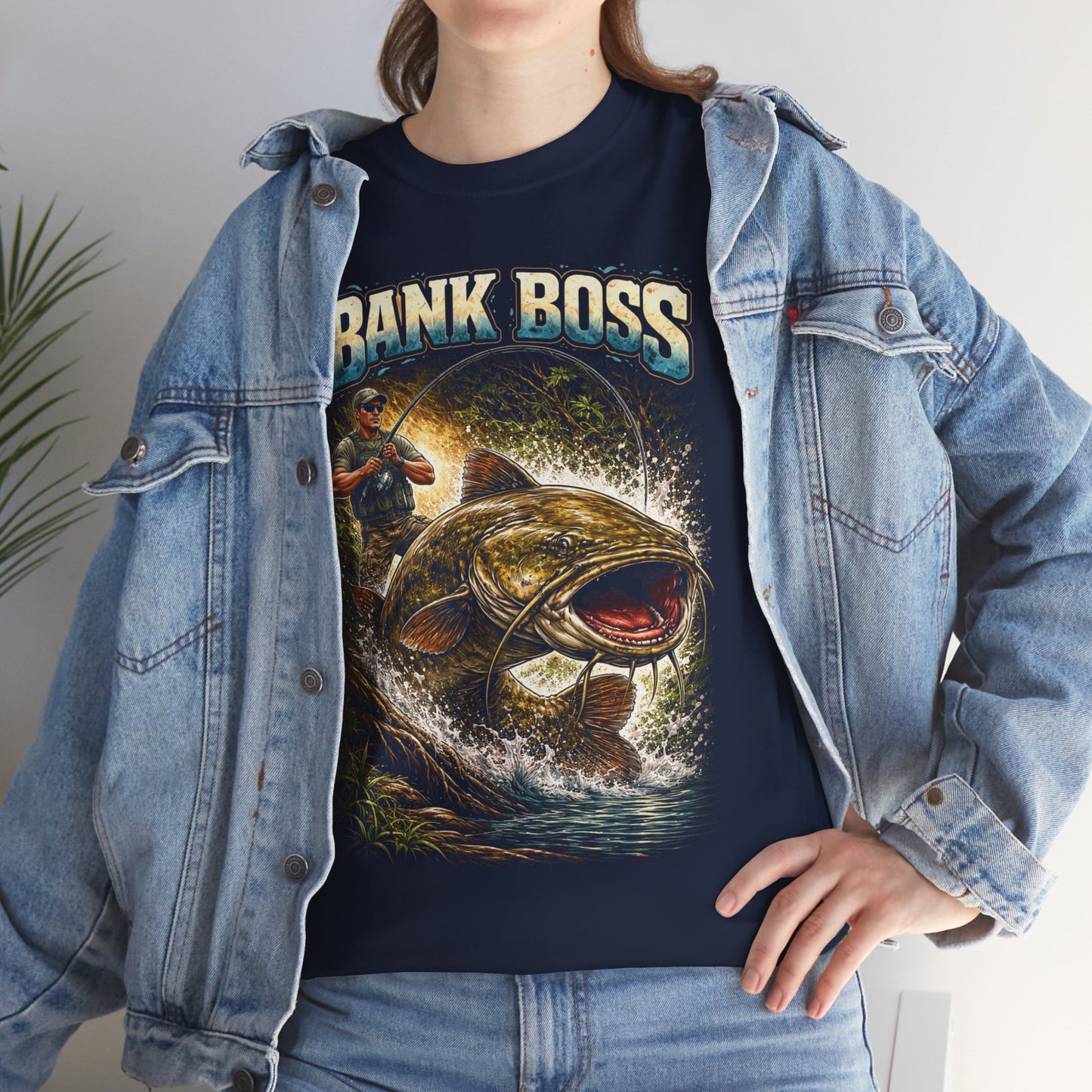 Bank Boss Fishing T‑Shirt — "Bank Boss" Graphic Tee for Anglers