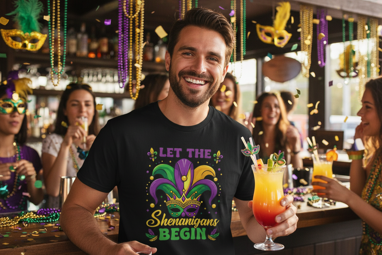Mardi Gras 'Let The Shenanigans Begin' T-Shirt Printify