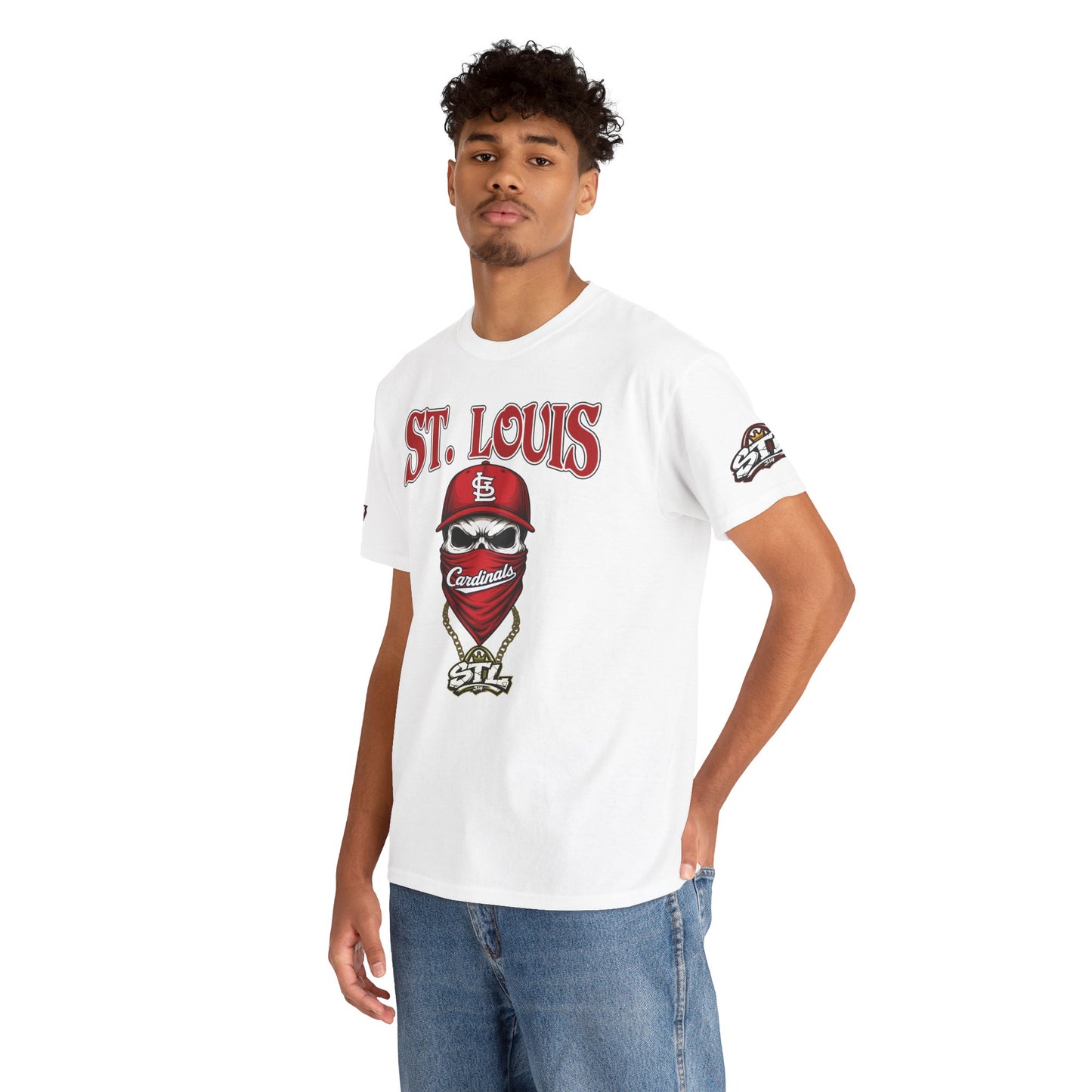 St. Louis Cardinals Masked Fan T-Shirt — STL Baseball Tee ⚠️ Contains AI-generated models
